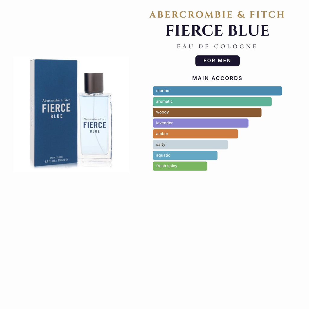 Abercrombie & Fitch Fierce Blue 3.4oz EDC Spy for Men
