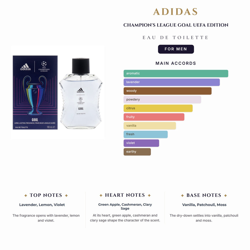 Adidas Champion'S League Goal Uefa Edition 3.4oz EDT Spray for Men