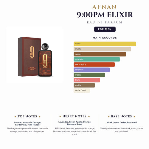 Afnan 9:00Pm Elixir 3.4oz EDP Spray for Men