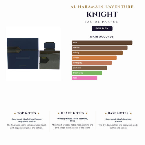 Al Haramain L'Aventure Knight 3.4oz EDP Spray for Men