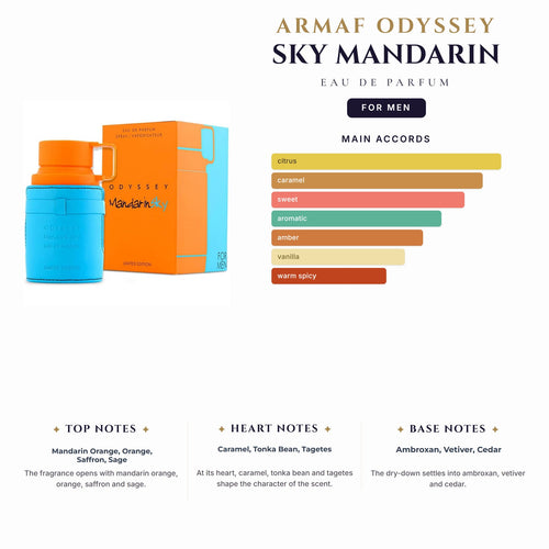Armaf Odyssey Sky Mandarin 3.4oz EDP Spray for Men
