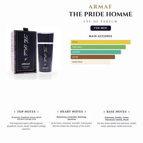 Armaf The Pride Homme 3.4oz EDP Spray for Men