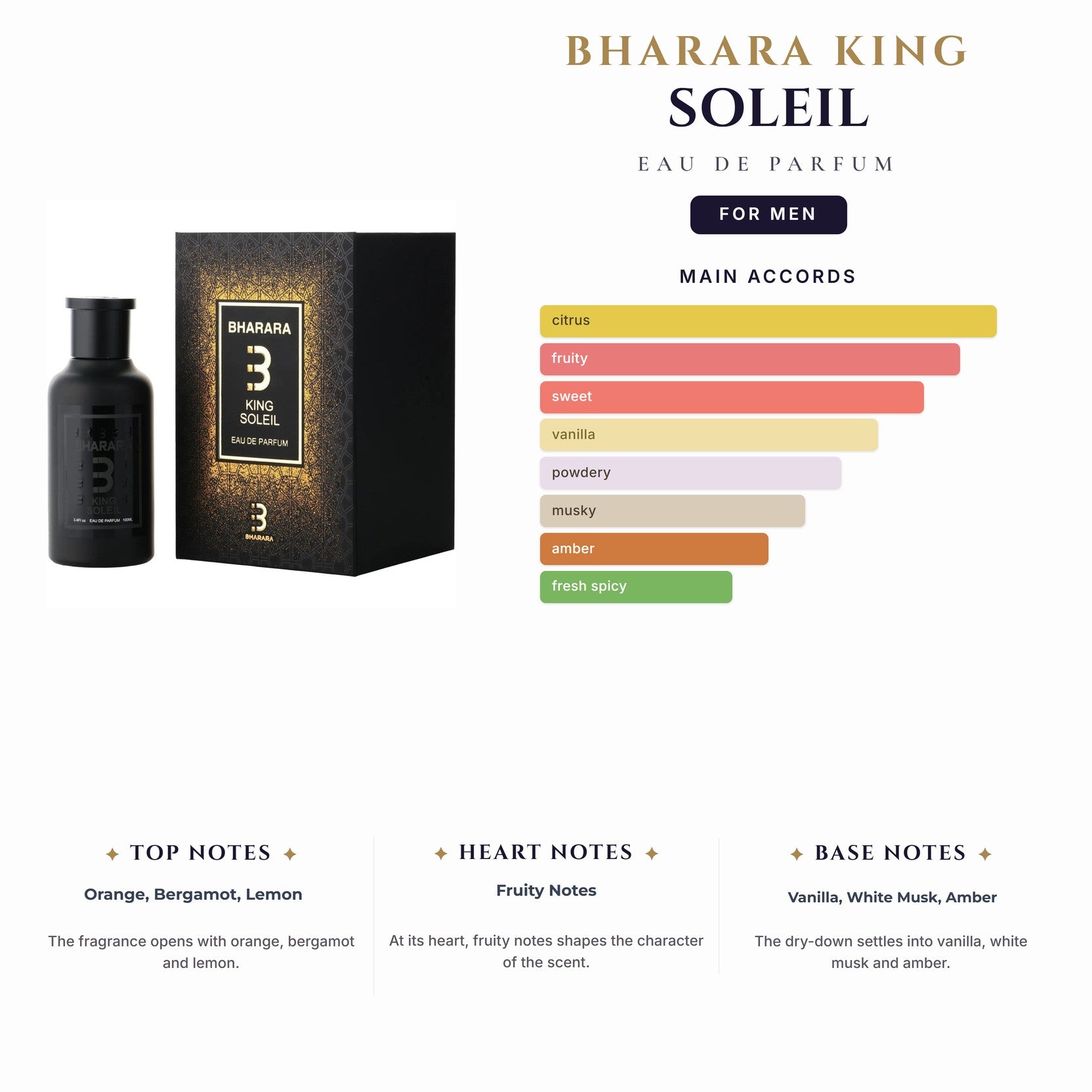 Bharara King Soleil 3.4oz EDP Spray for Men