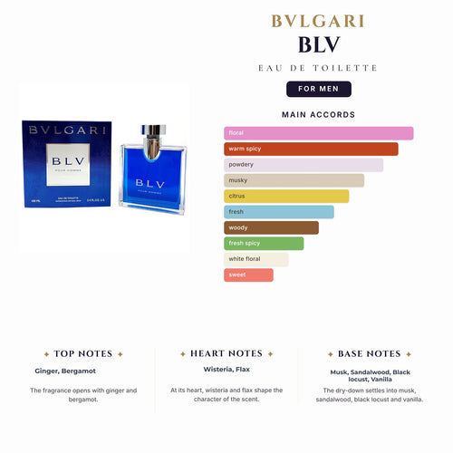 Bvlgari Blv 3.4oz EDT Spray for Men