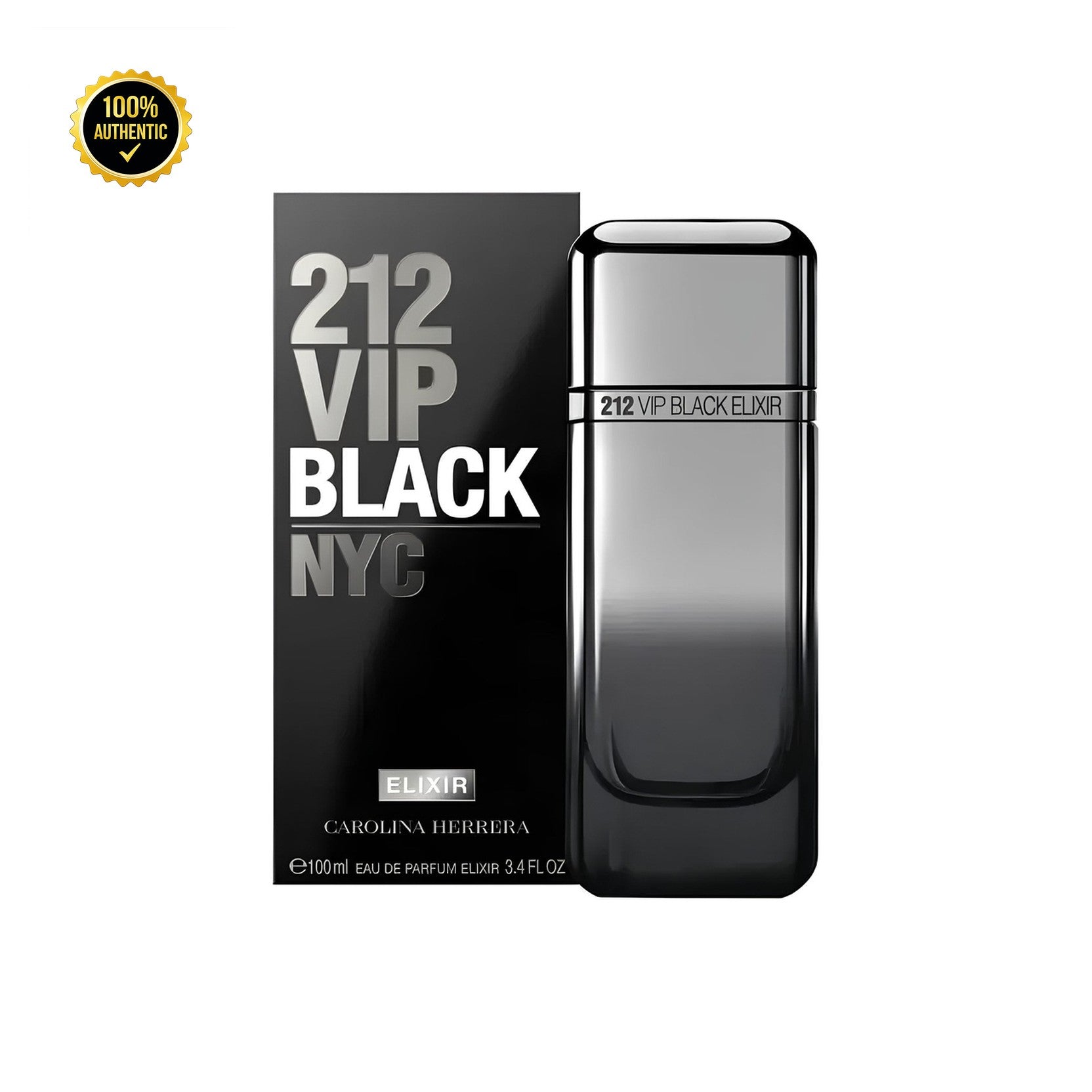 C. Herrera 212 Vip Black Elixir 3.4oz Parfum Spray for Men