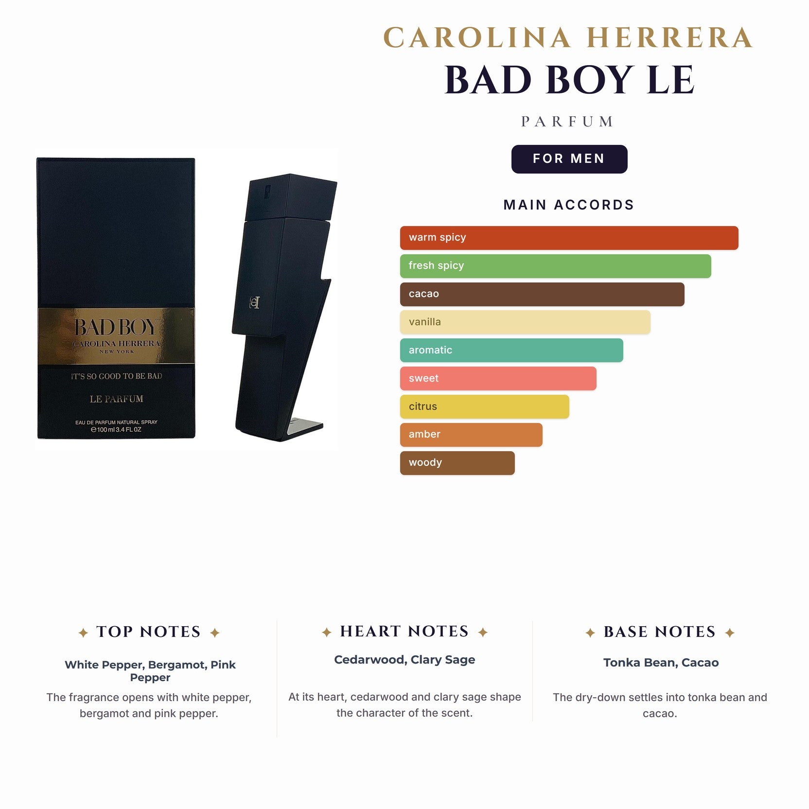 C. Herrera Bad Boy Le Parfum 3.4oz EDP Spray for Men