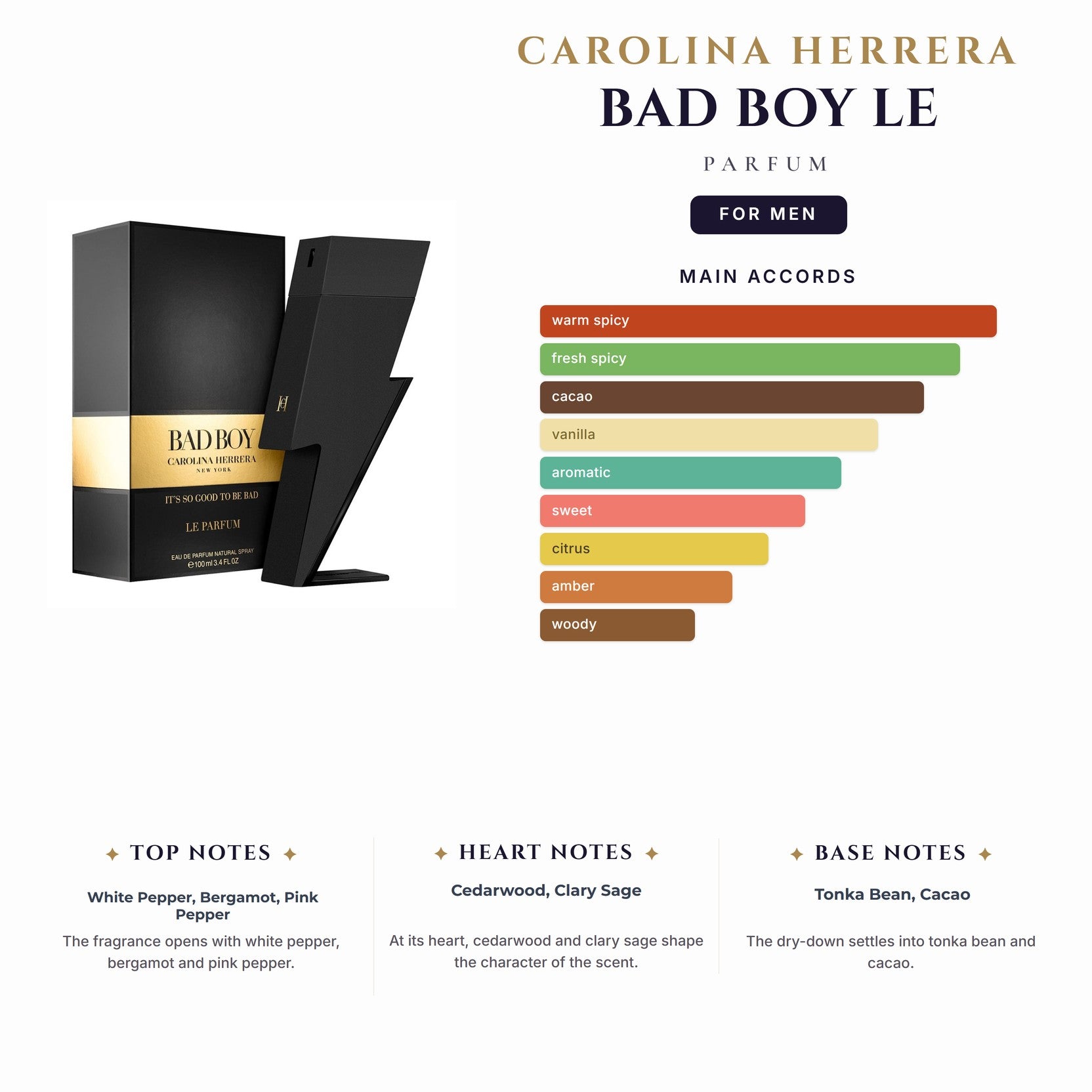 C. Herrera Bad Boy Le Parfum 5.0oz EDP Spray for Men