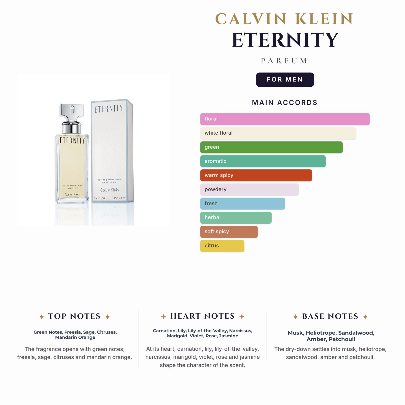 Ck- Eternity 6.7oz Parfum Spray for Men
