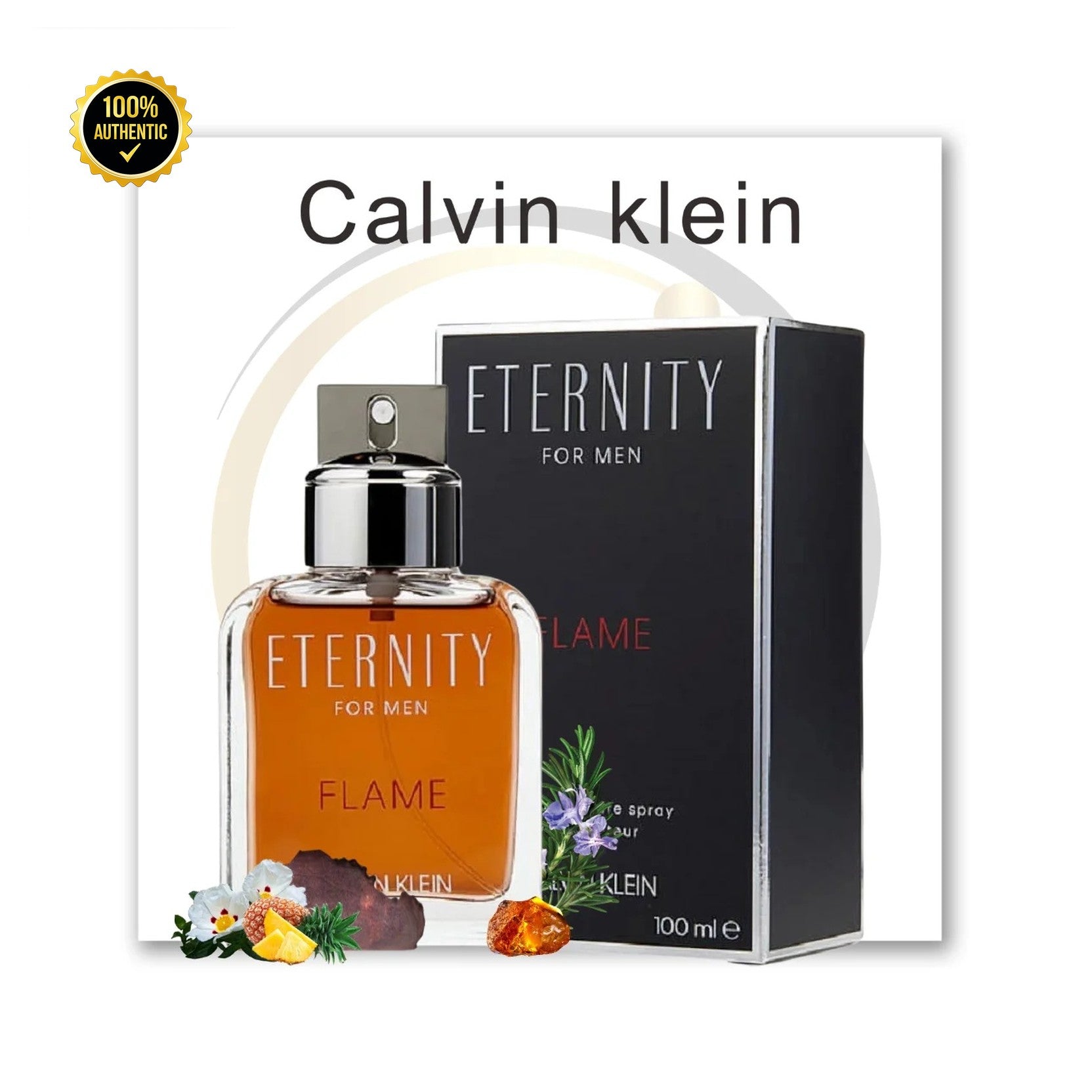 Ck- Eternity Flame 3.4oz EDT Spray for Men