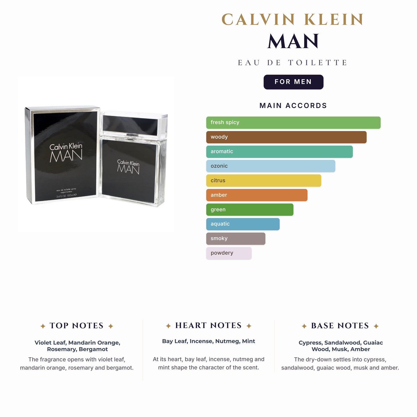 Ck Man 3.4oz EDT Spray for Men