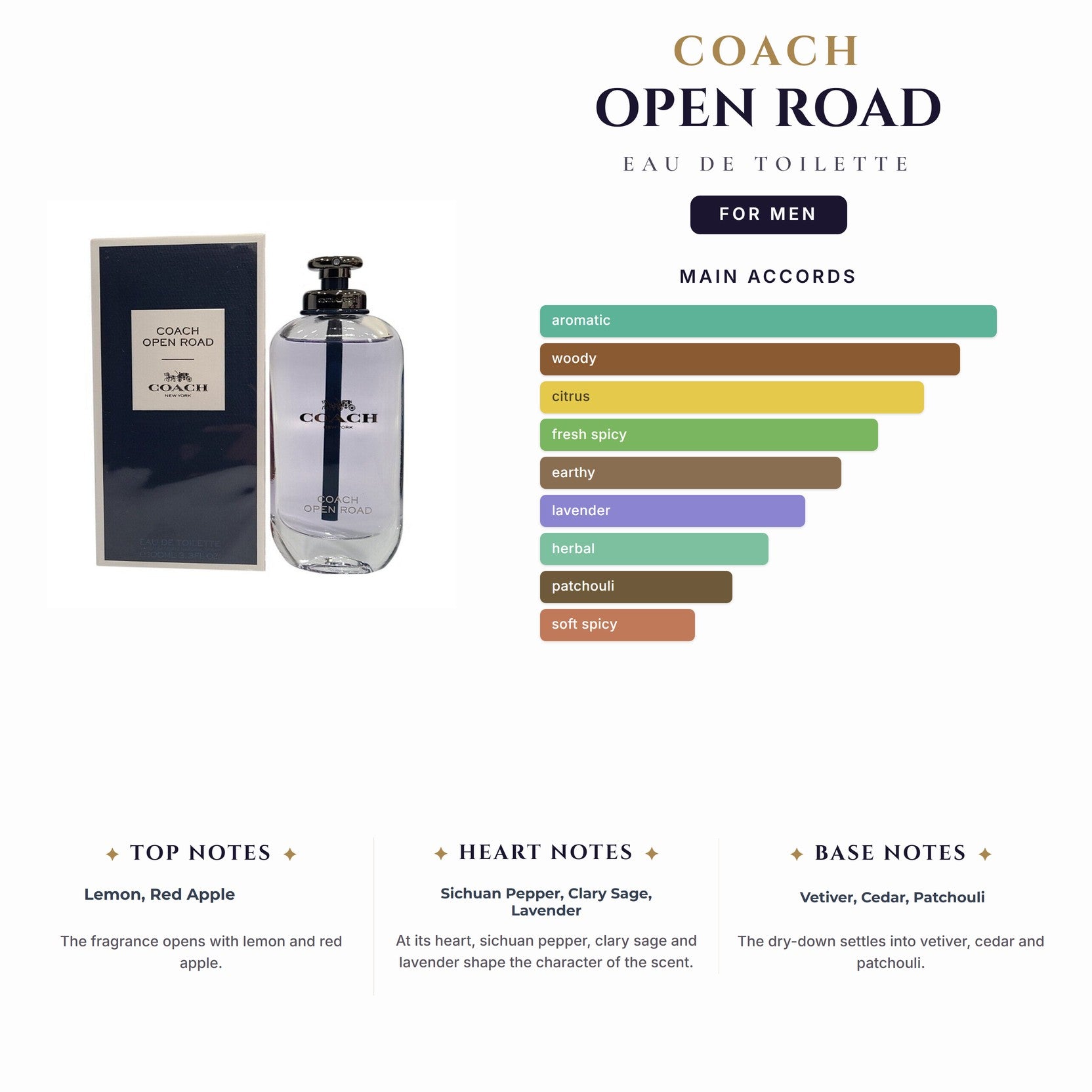 Coach Open Road 3.4oz EDT Spray for Men