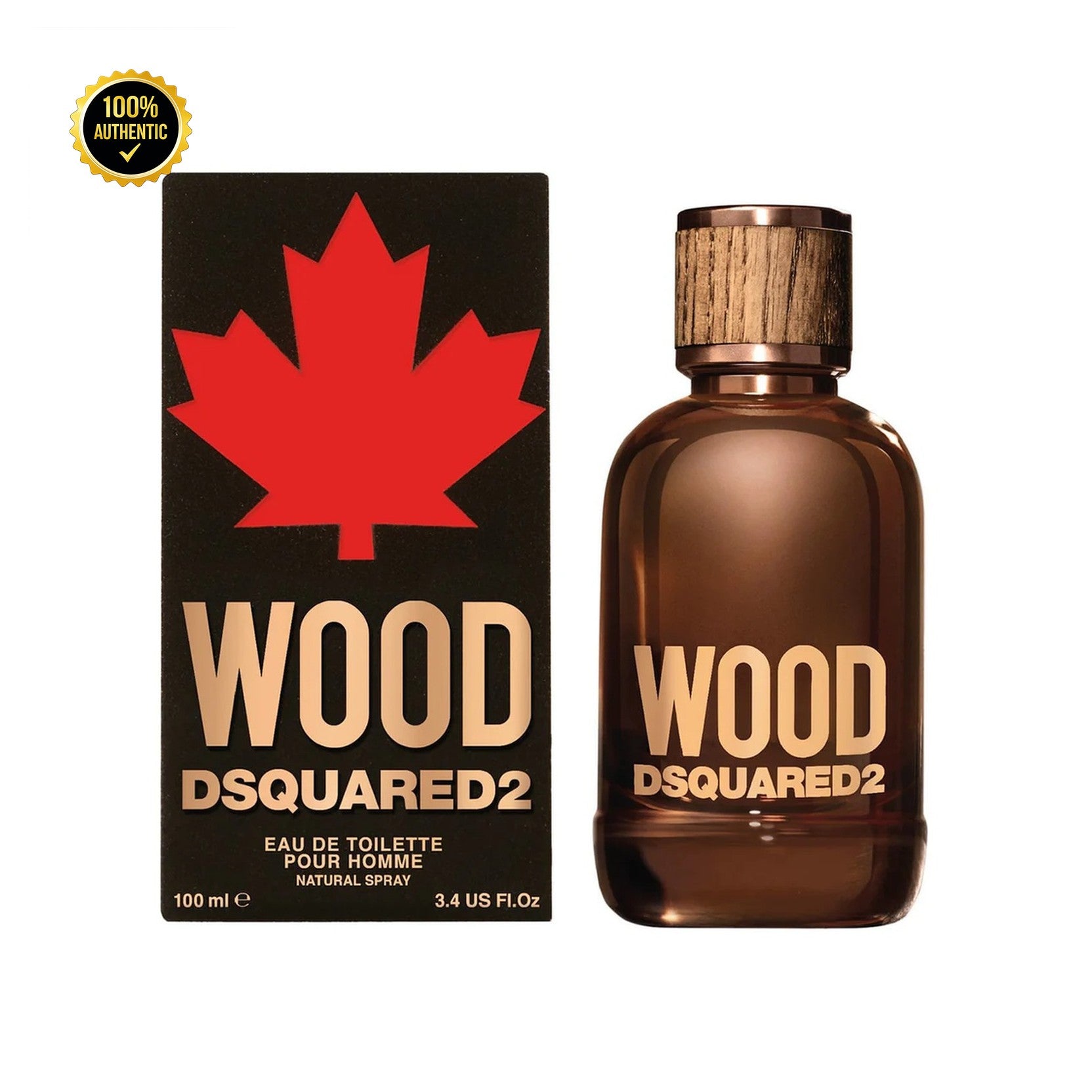 Dsquared 2 Original Wood Pour Homme 3.4oz EDT Spray (Brown Box) for Men