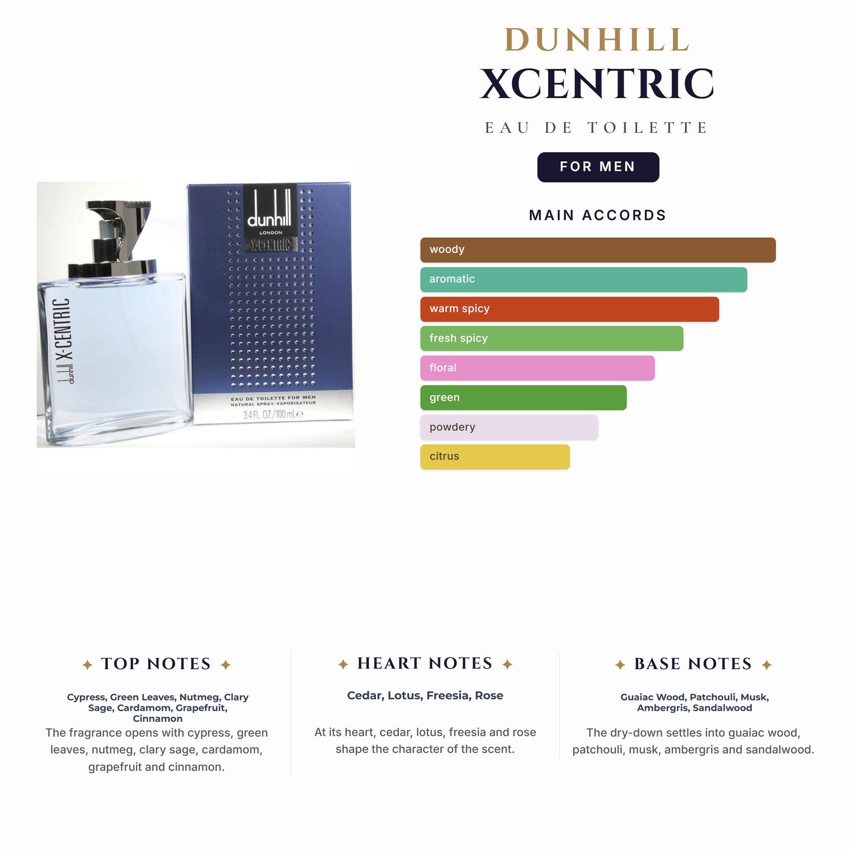 Dunhill Xcentric 3.4oz EDT Spy for Men