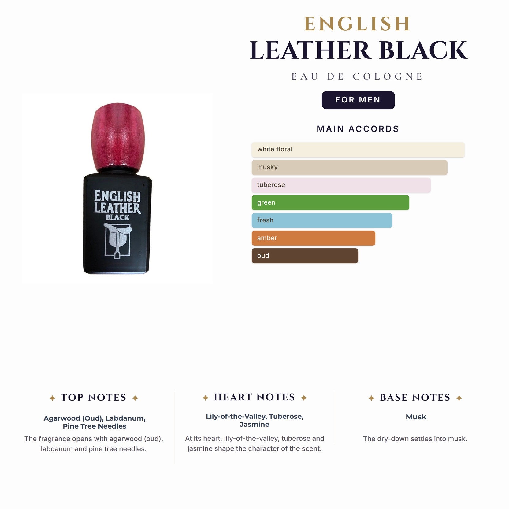 English Leather Black 3.4oz EDC Spray for Men