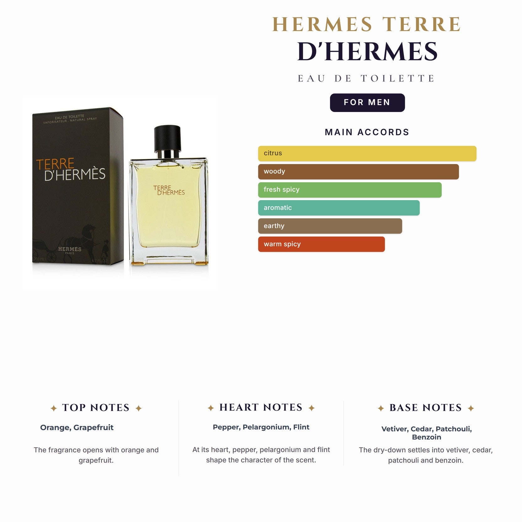Hermes Terre D'Hermes 3.4oz EDT Spray for Men