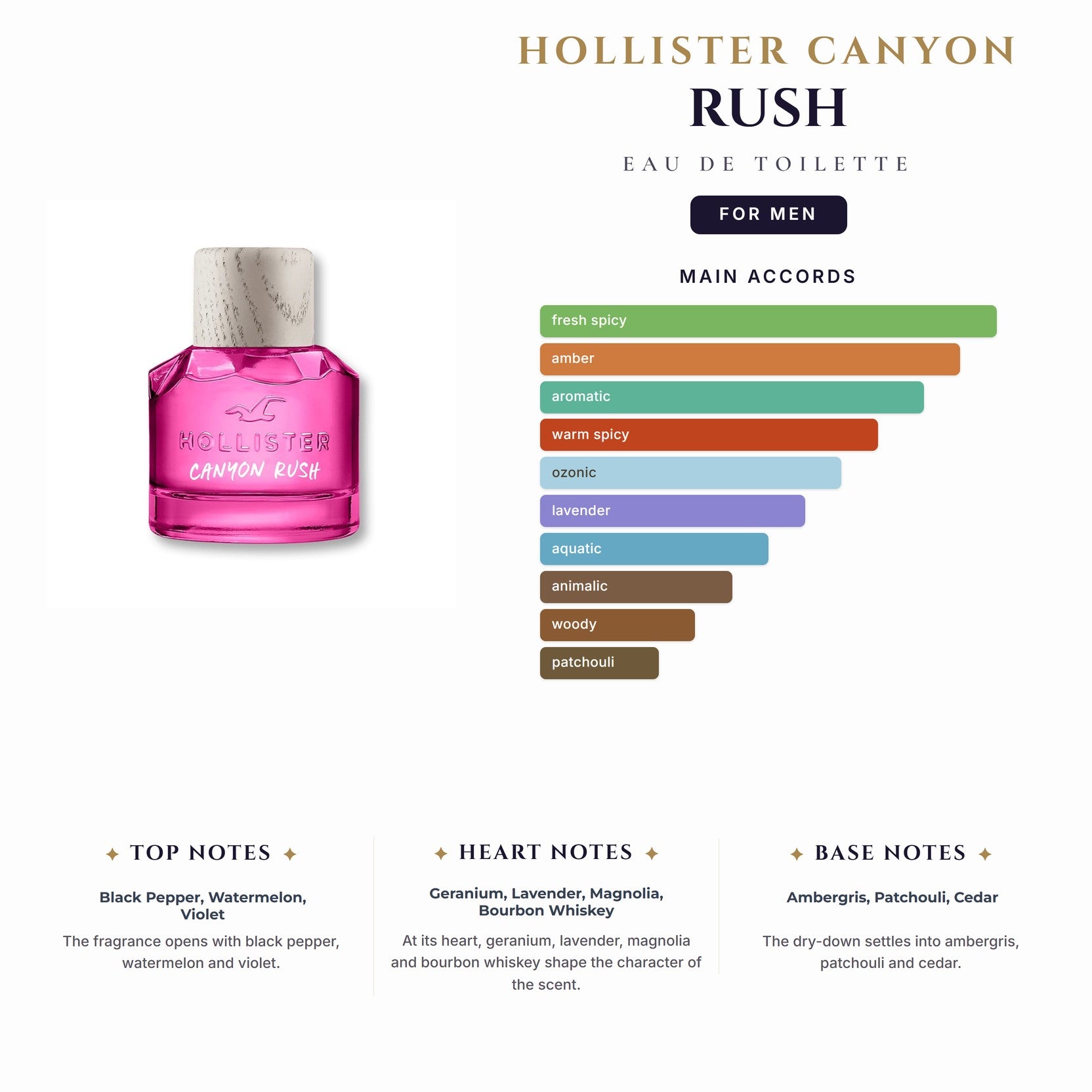 Hollister Canyon Rush 3.4oz EDT Spray for Men