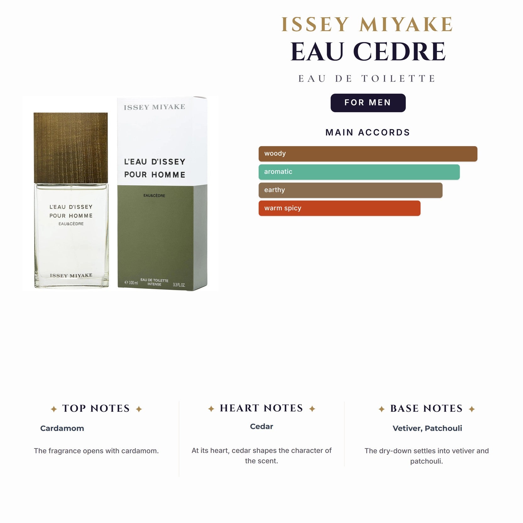 Issey Miyake Eau Cedre 3.4oz EDT Spray for Men
