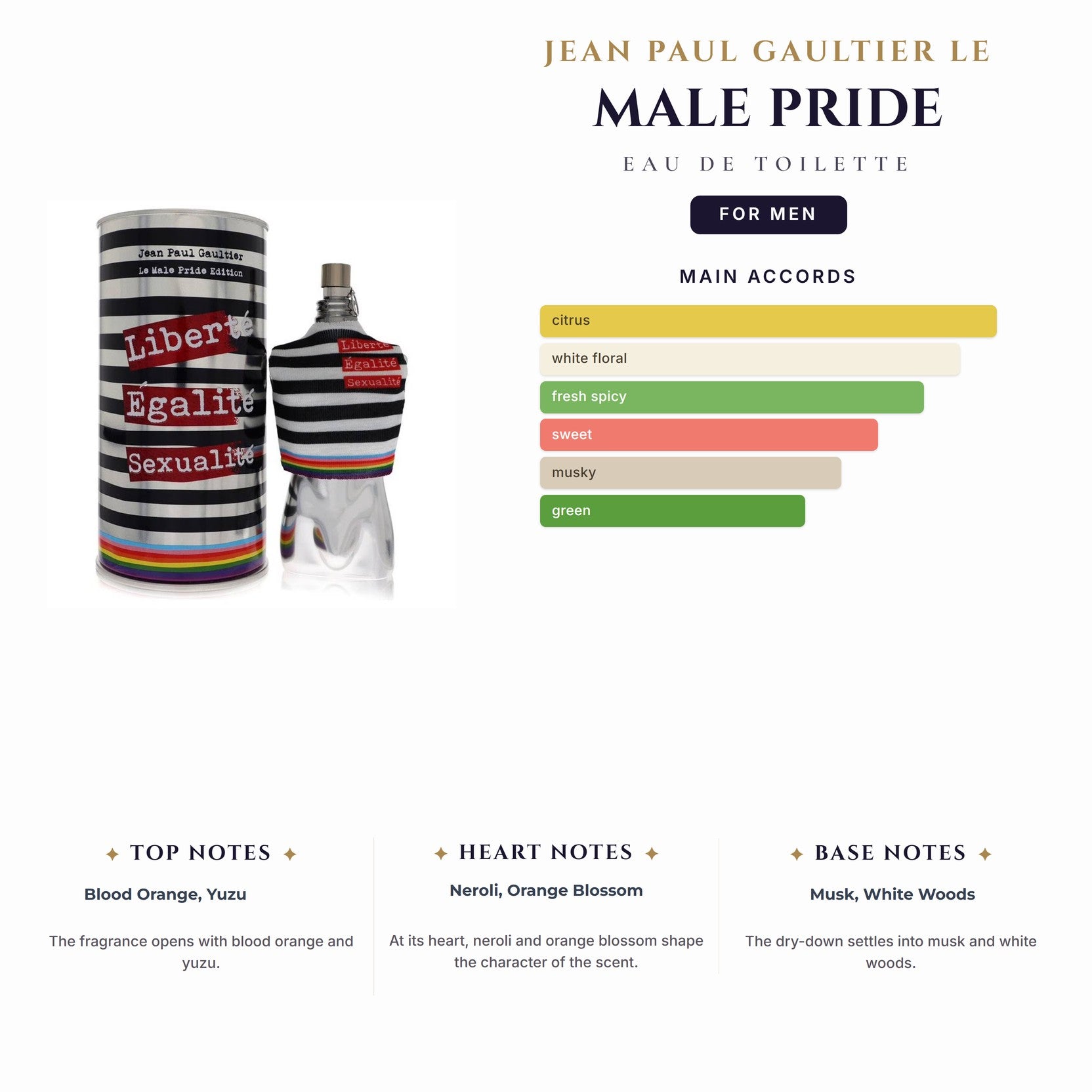 Jean Paul Gaultier Le Male Pride 4.2oz EDT Spray for Men
