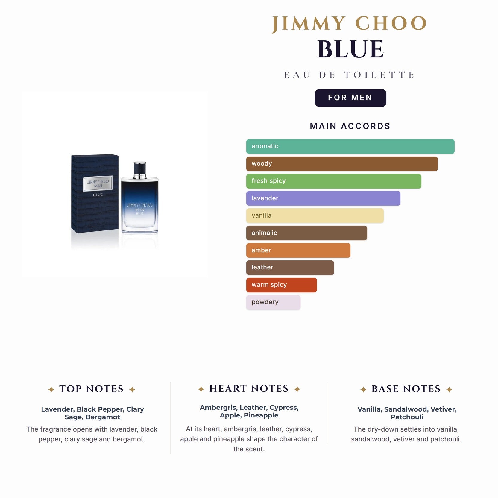 Jimmy Choo Blue 3.4oz EDT Spray for Men