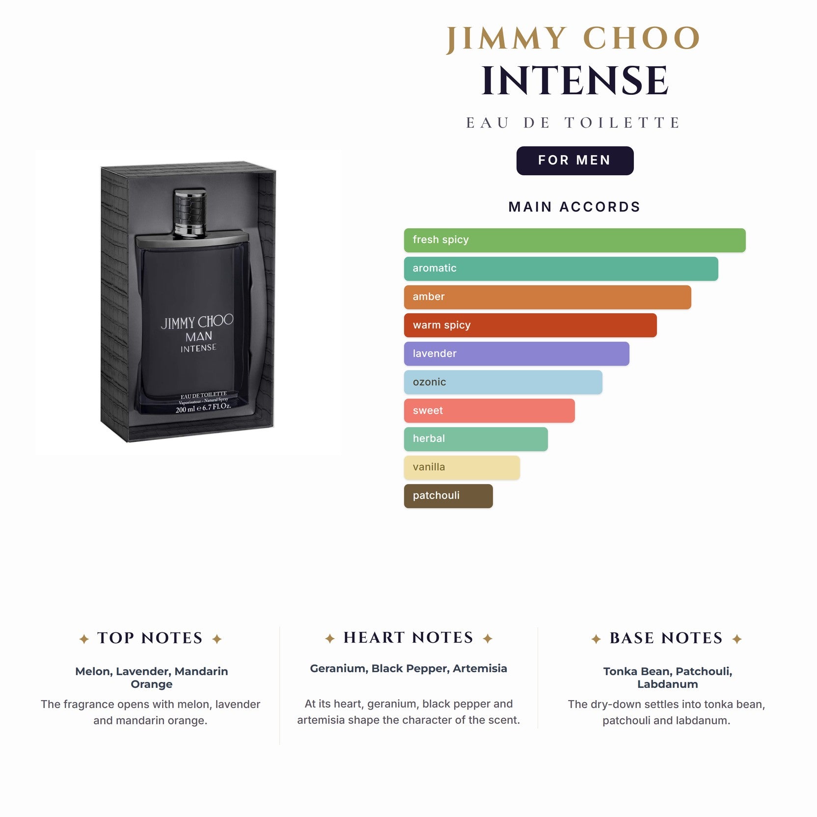 Jimmy Choo Intense 6.7oz EDT Spray for Men