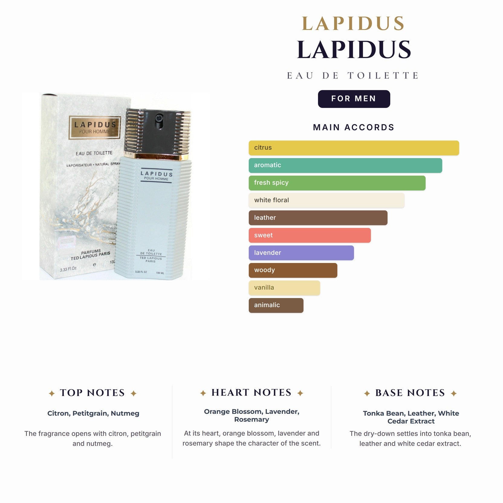 Lapidus 3.4oz EDT Spray for Men