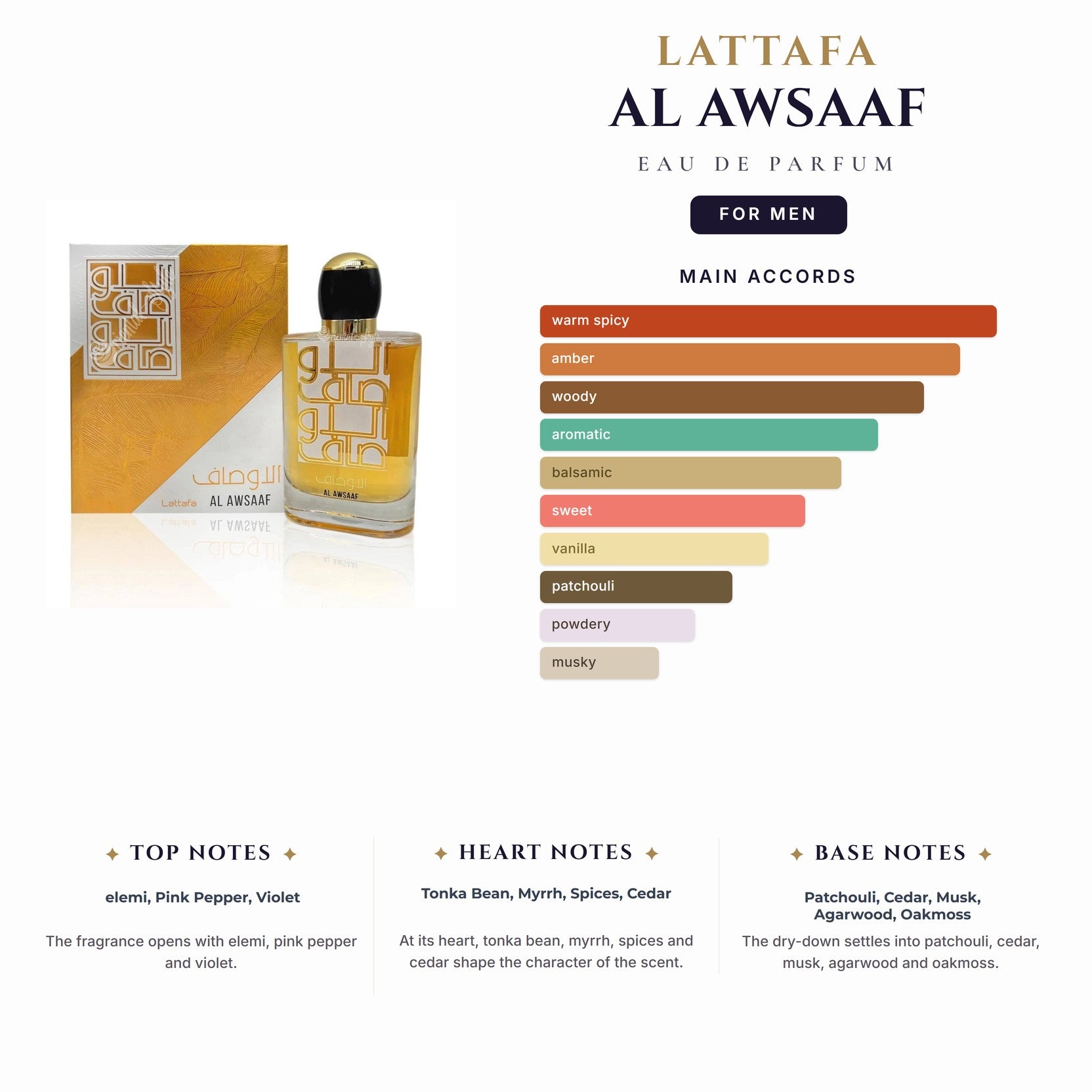 Lattafa Al Awsaaf 3.4oz EDP Spray (Like Spicebomb Extreme) for Men