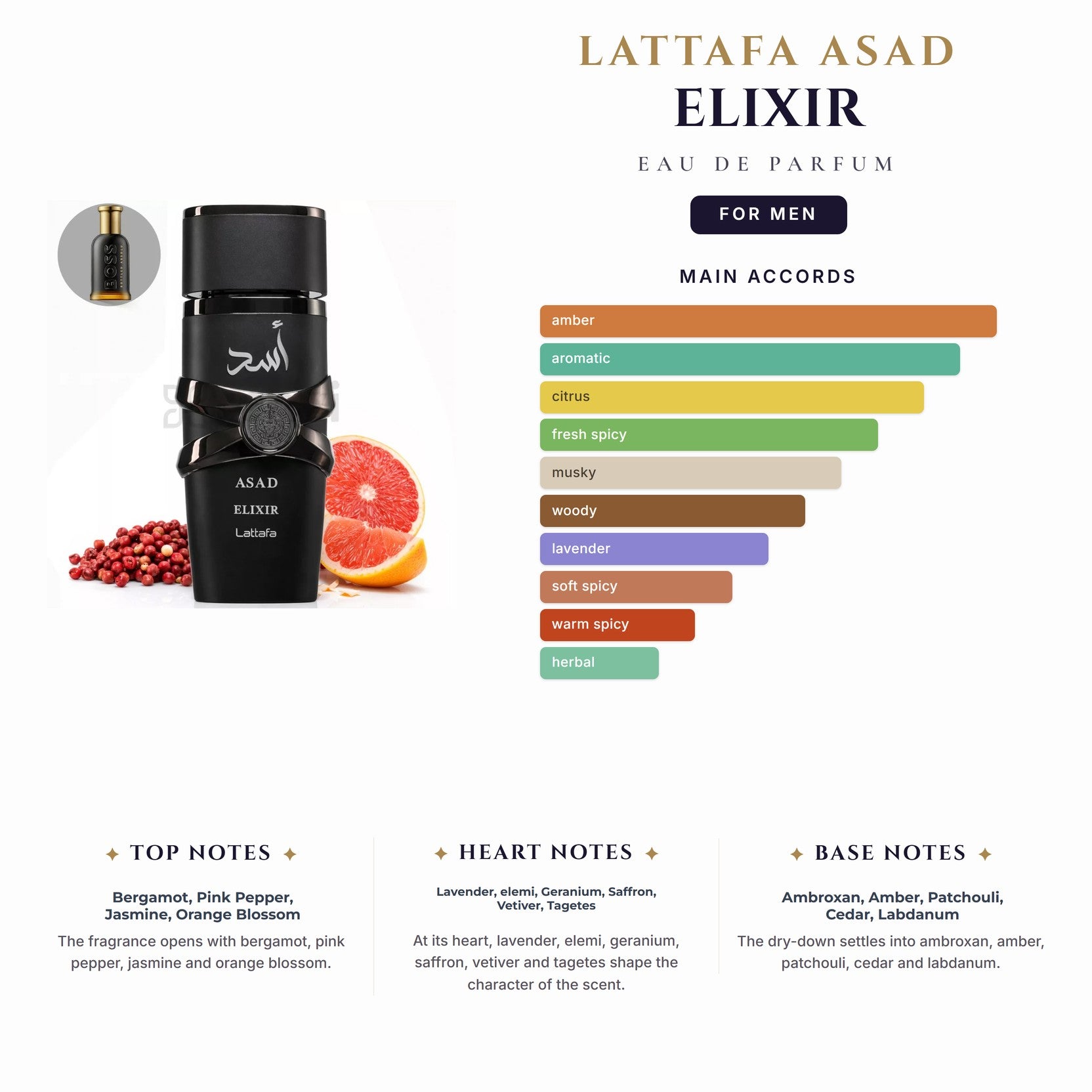 Lattafa Asad Elixir 3.4oz EDP Spray for Men
