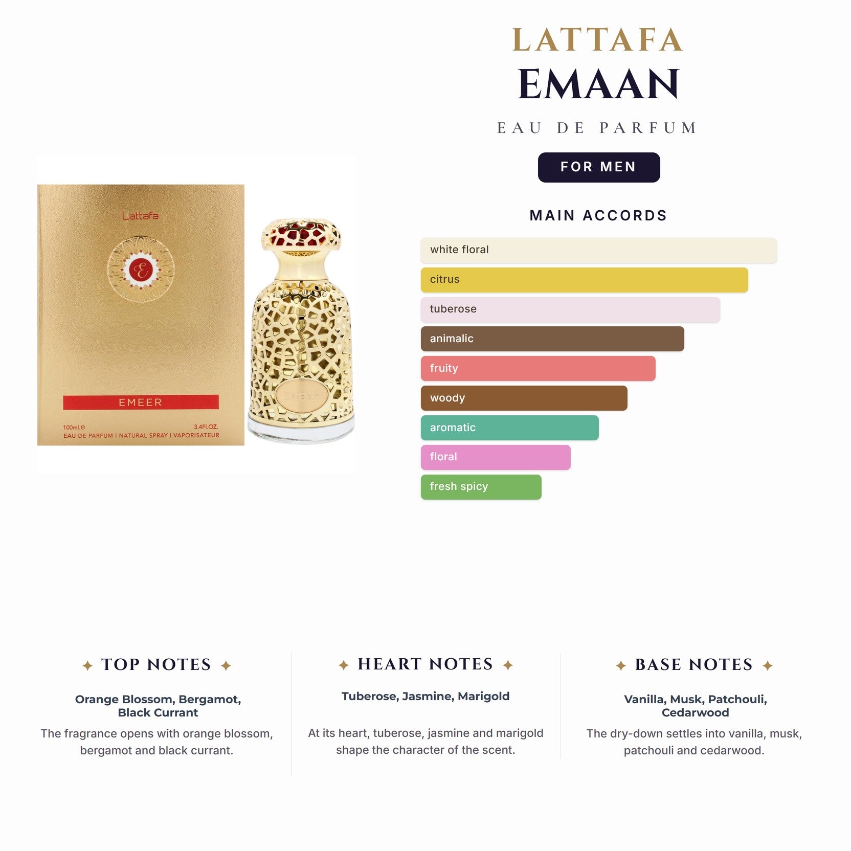 Lattafa Emaan 3.4oz EDP Spray for Men