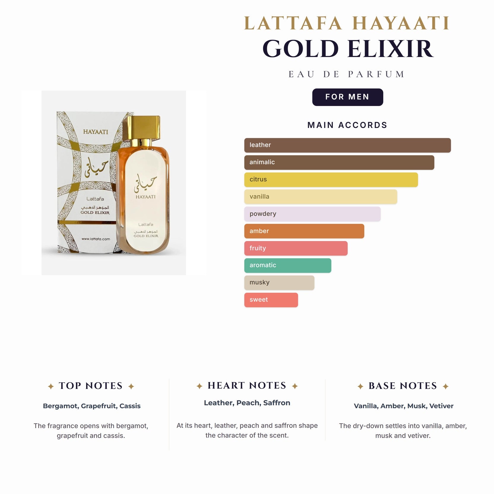 Lattafa Hayaati Gold Elixir 3.4oz EDP Spray (Like Acqua Profumo) for Men