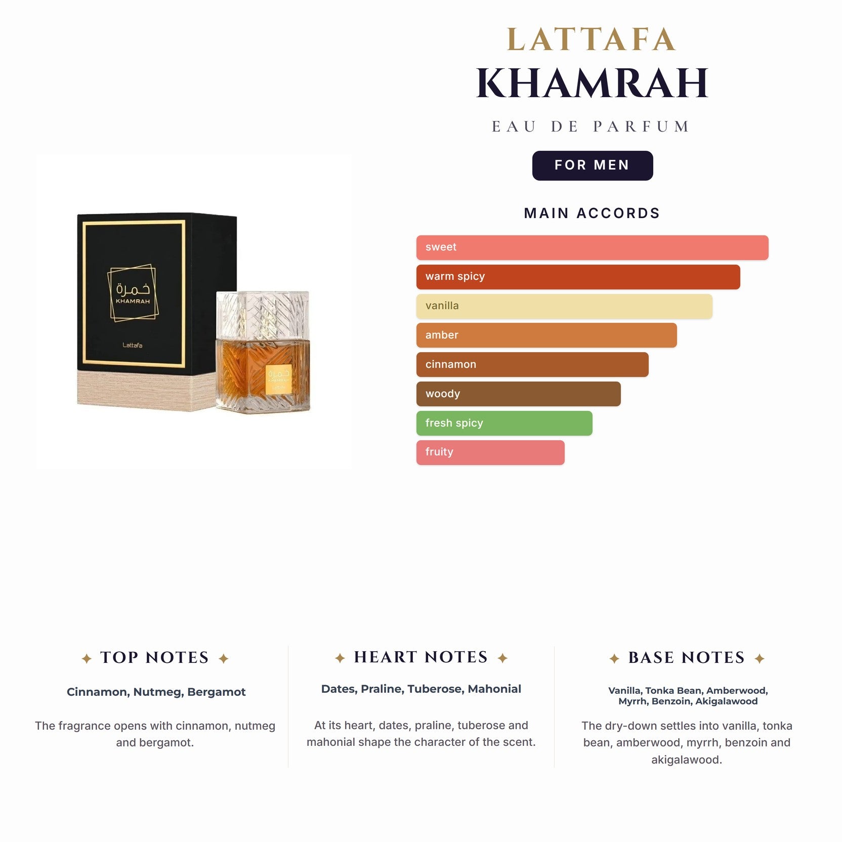 Lattafa Khamrah 3.4oz EDP Spray for Men