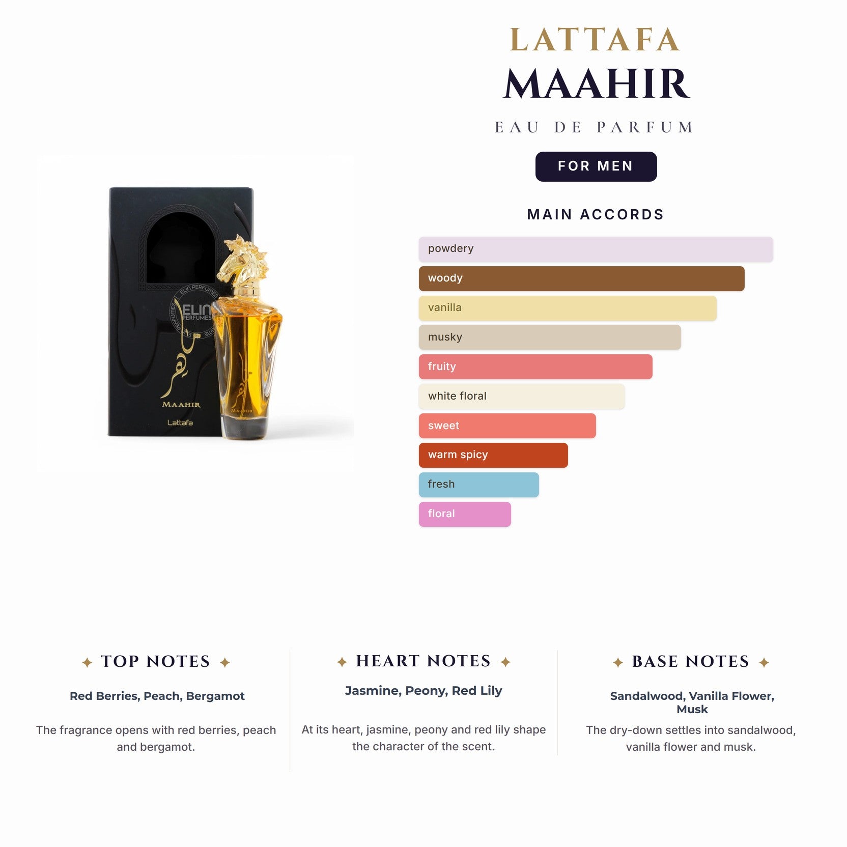 Lattafa Maahir 3.4oz EDP Spray (Like Xerjoff More Than Words) for Men