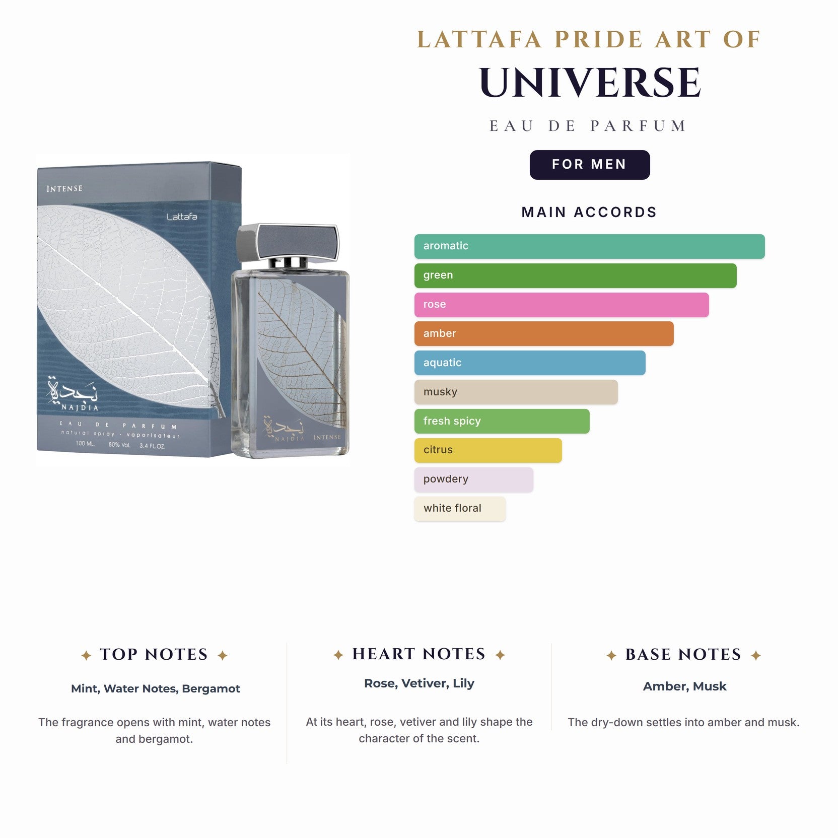 Lattafa Pride Art Of Universe 3.4oz EDP Spray for Men