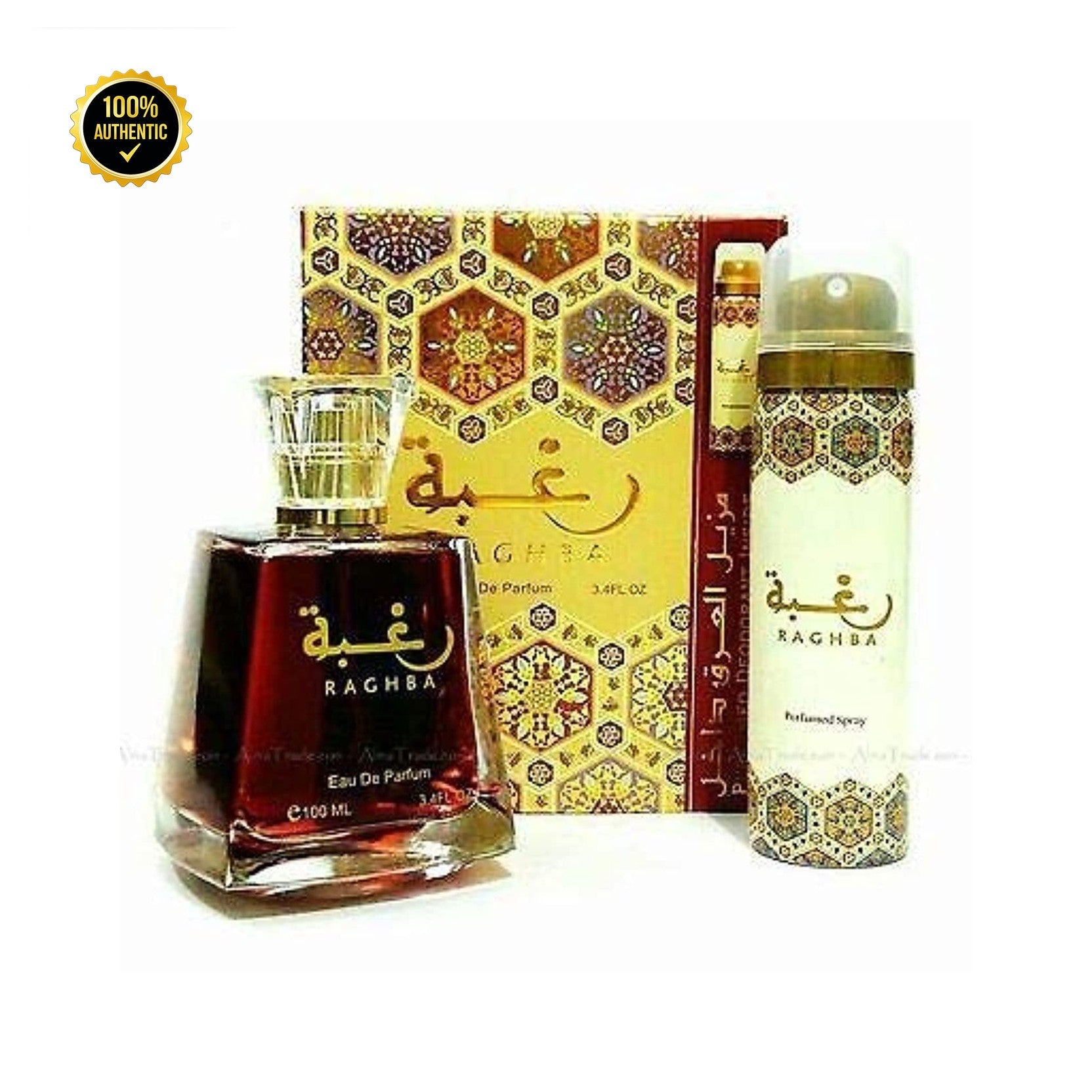 Lattafa Raghba 3.4oz EDP Spray + 1.7oz EDP for Men