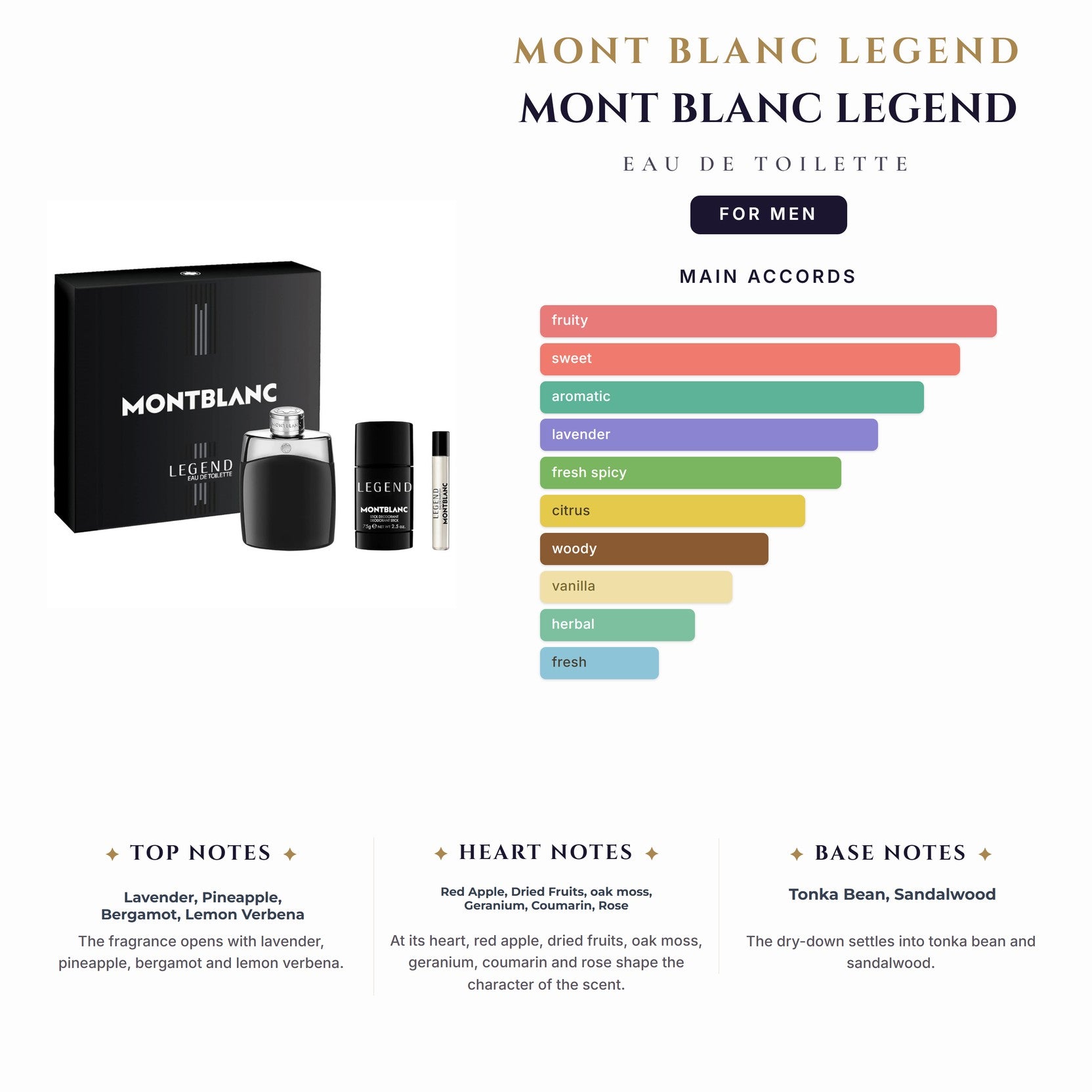 Mont Blanc Legend 3.4oz EDT Spray for Men