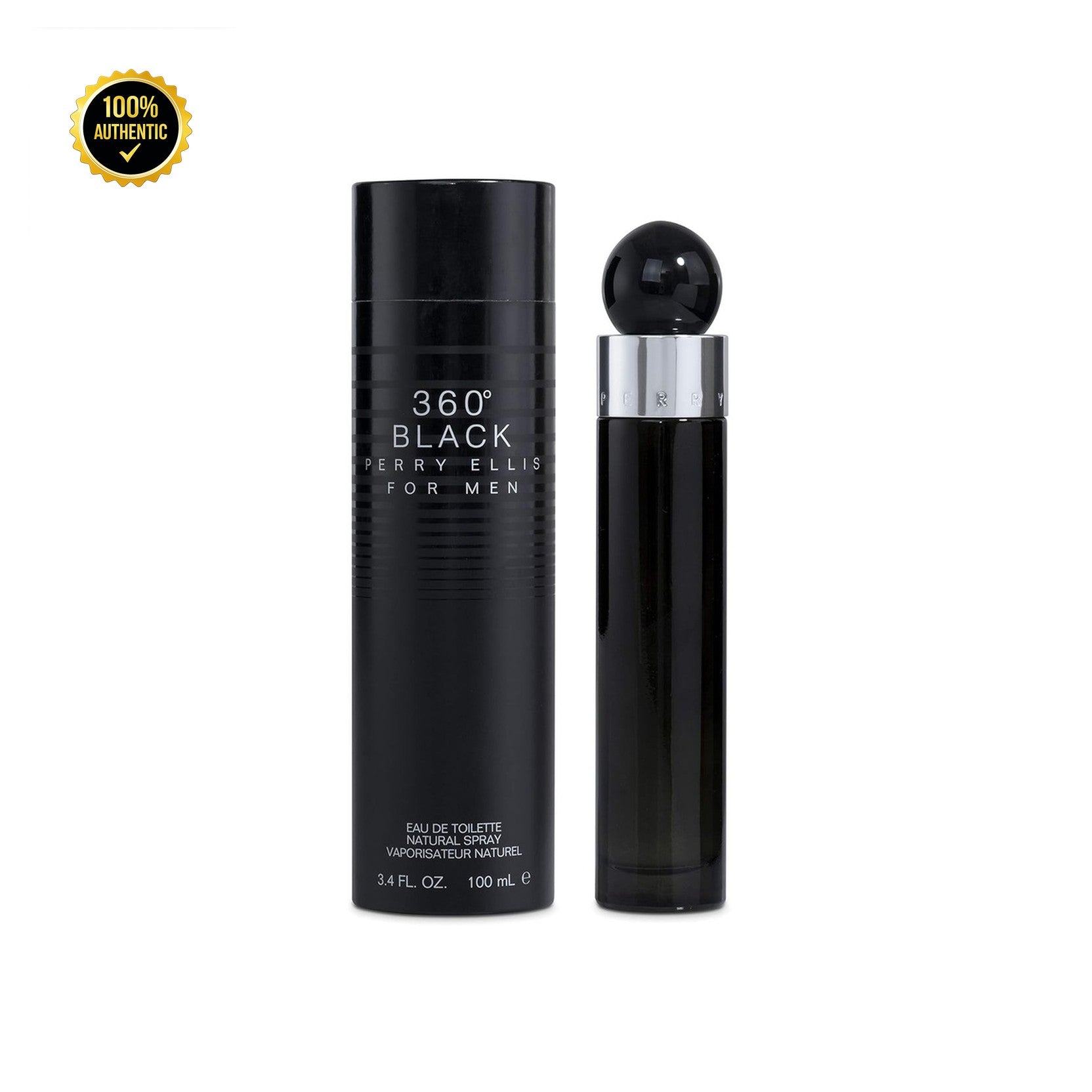 Perry Ellis 360 Black 3.4oz EDT Spray for Men