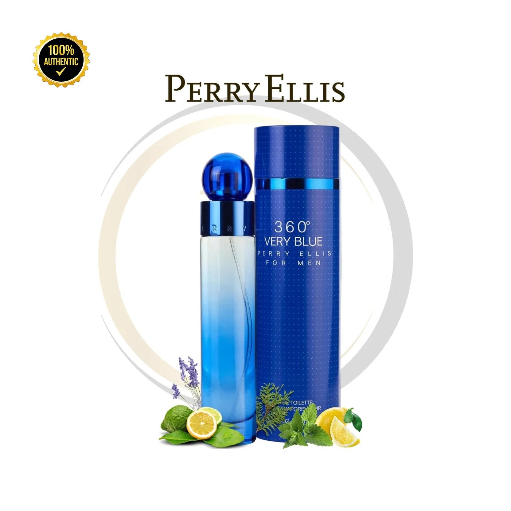 Perry Ellis 360 Very Blue 3.4oz EDT Spray for Men