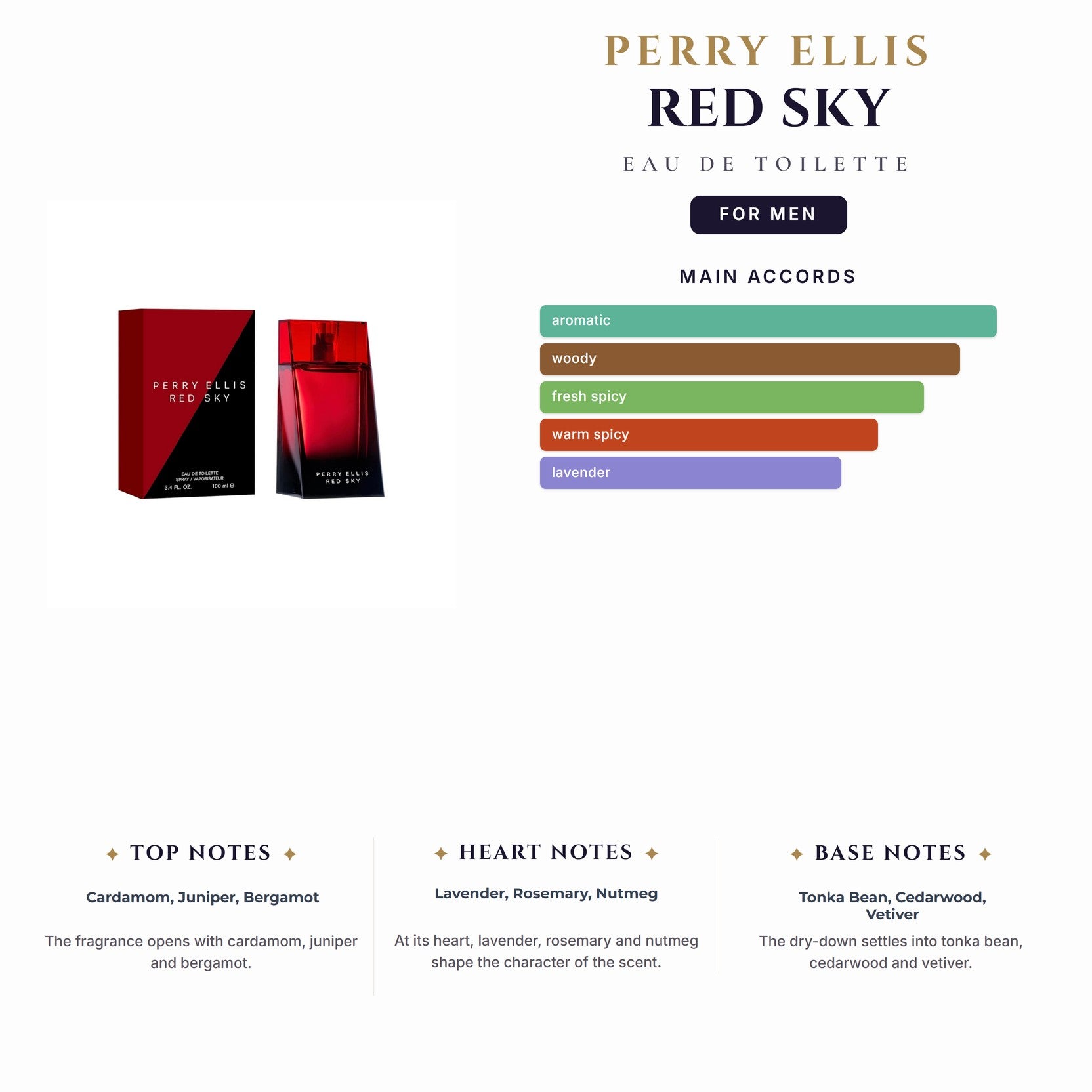 Perry Ellis Red Sky 3.4oz EDT Spray for Men