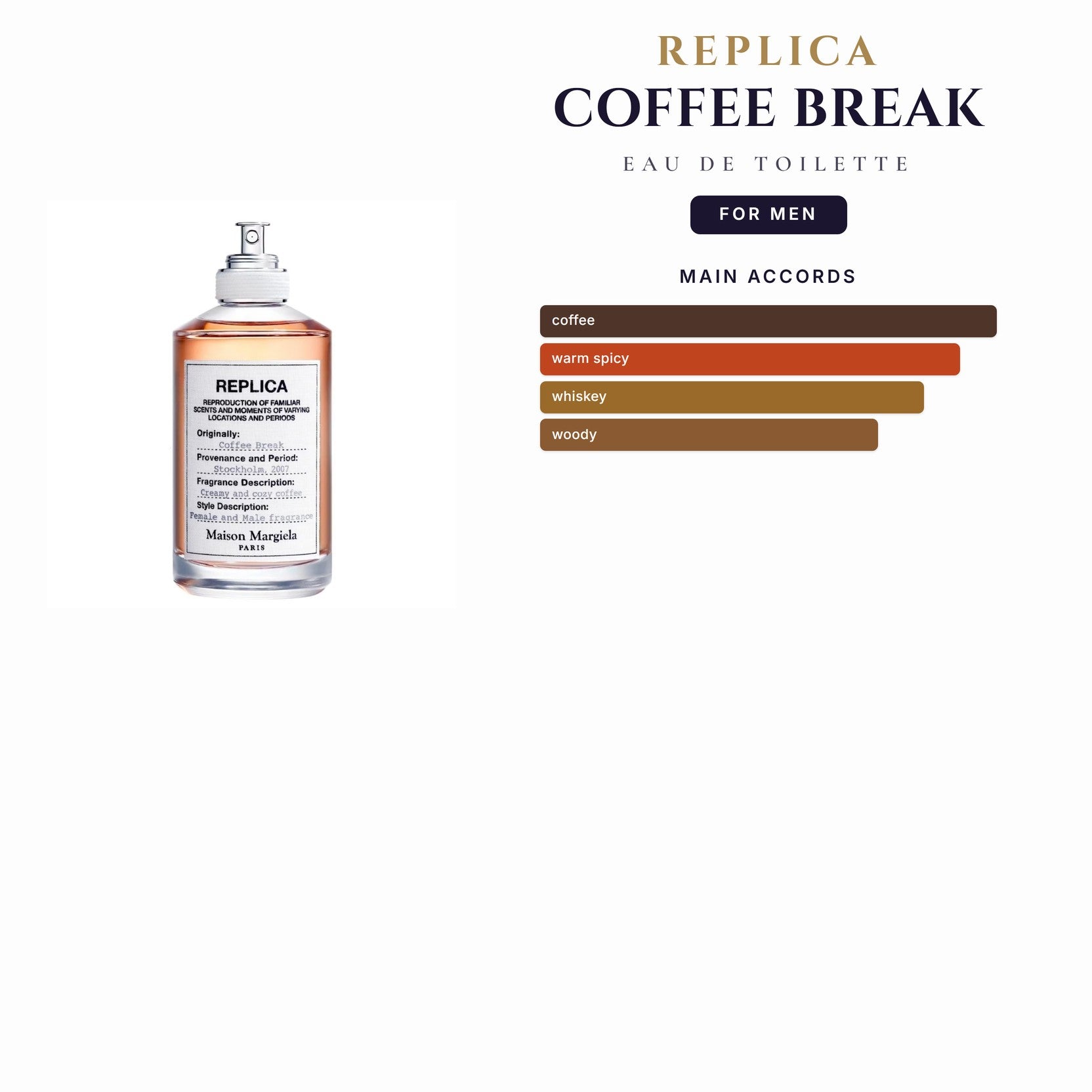 Replica Coffee Break 3.4oz EDT Spray for Men