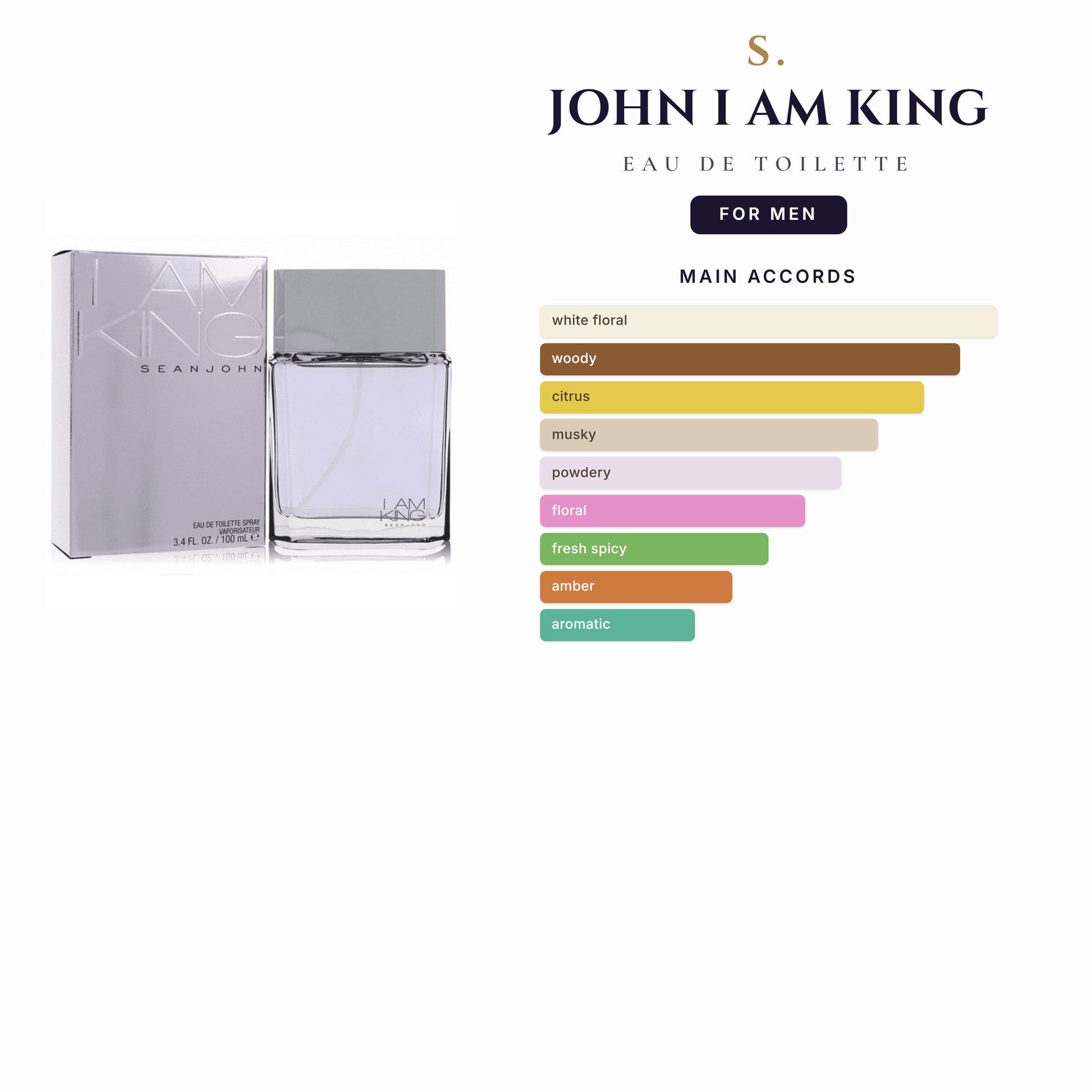 S. John I Am King 1.7oz EDT Spy for Men