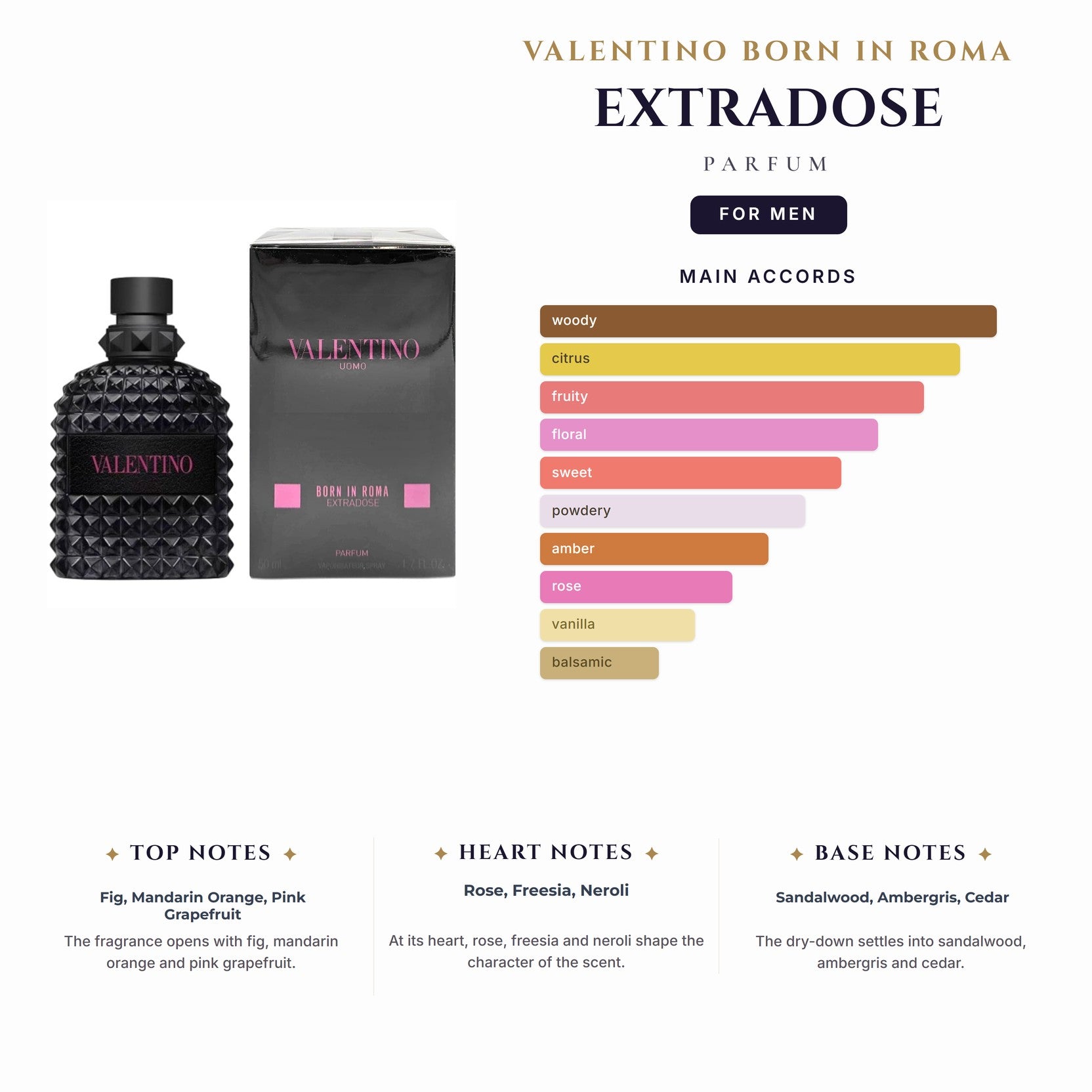 Valentino Born In Roma Extradose 3.4oz Parfum Spray for Men