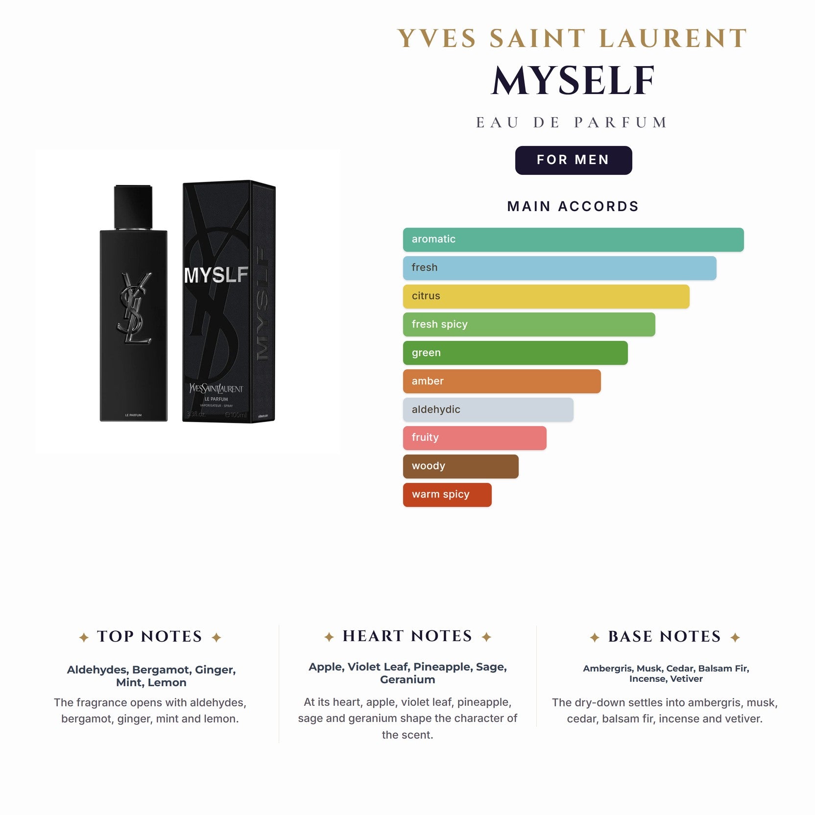 Ysl Myself 3.4oz EDP Spray for Men