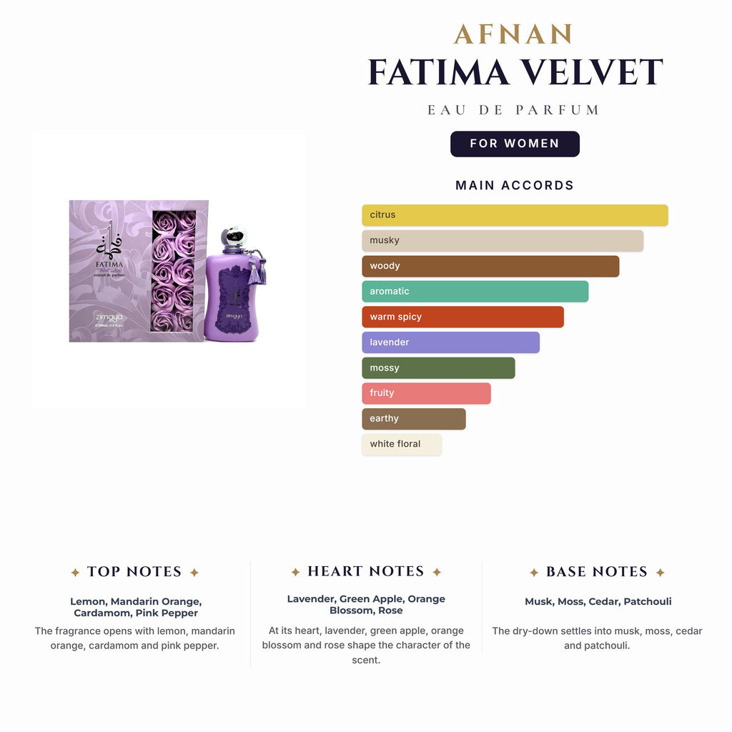 Afnan Fatima Velvet 3.4oz EDP Spray for Women