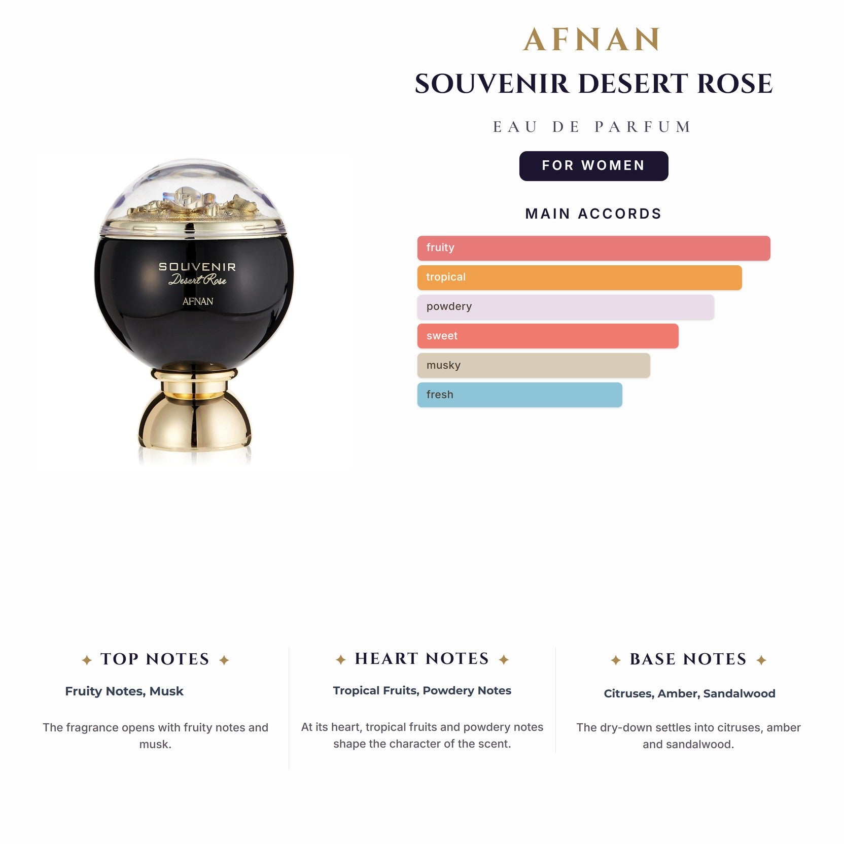 Afnan Souvenir Desert Rose 3.4oz EDP Spray for Women