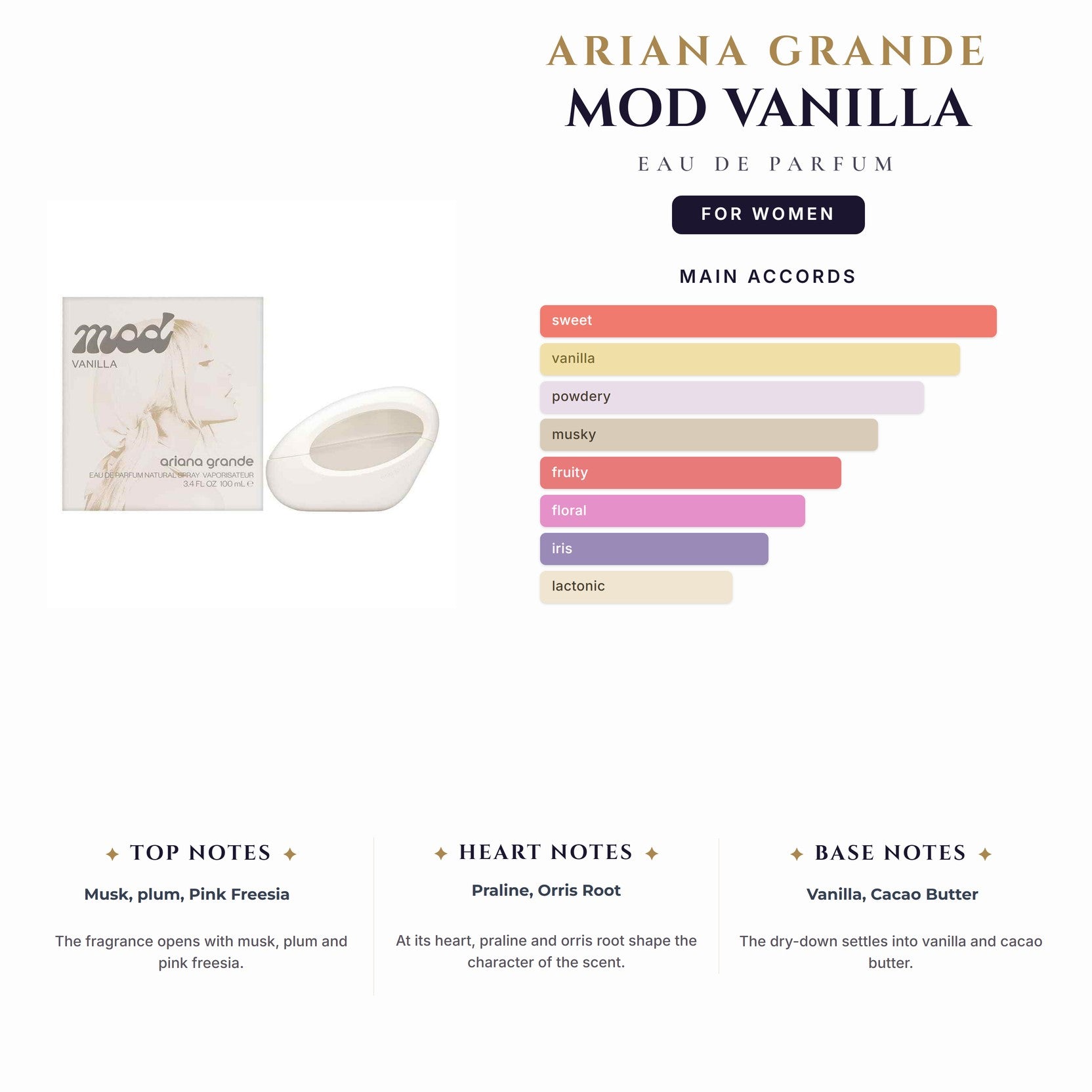 Ariana Grande Mod Vanilla 3.4oz EDP Spray for Women