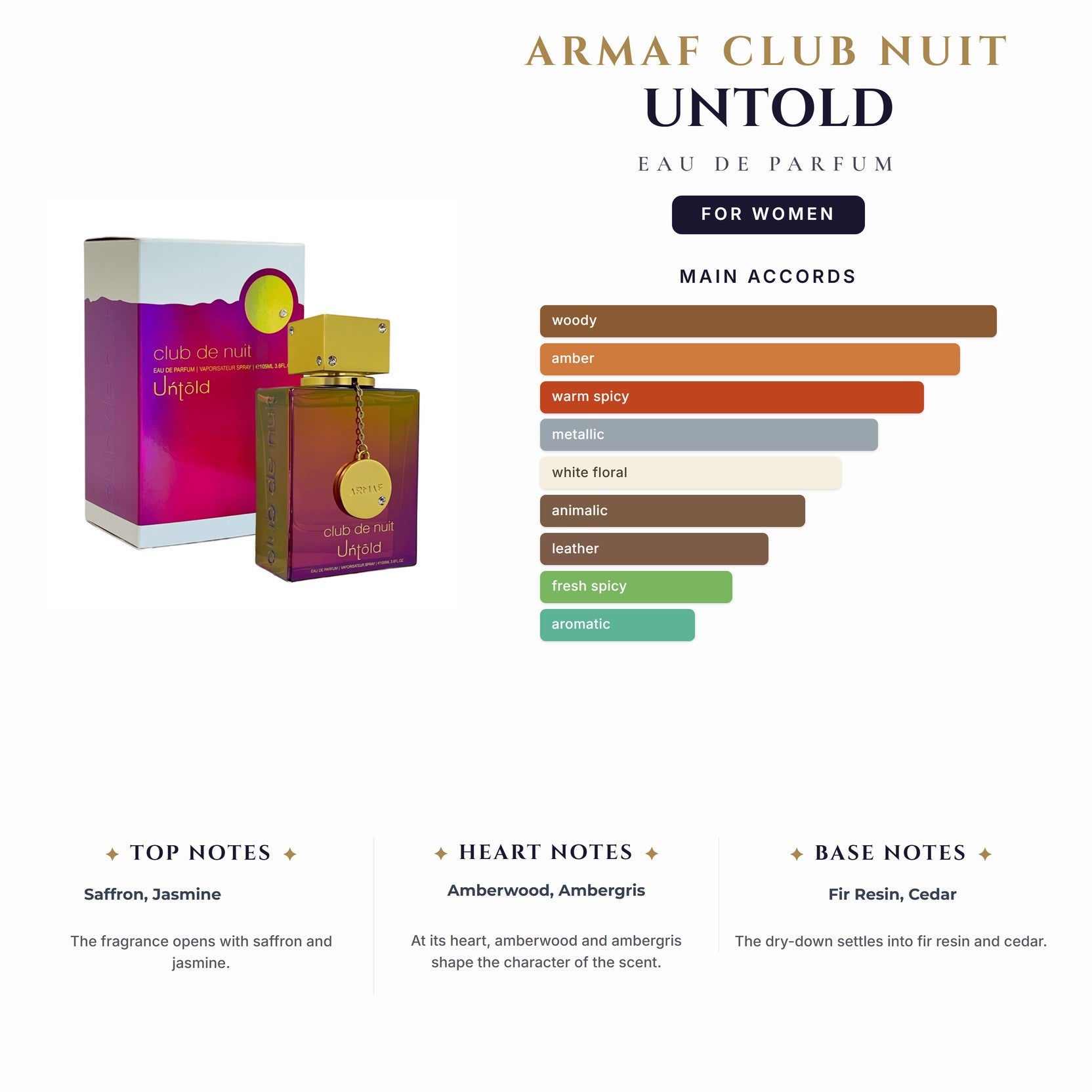 Armaf Club Nuit Untold 3.4oz EDP Spray for Women