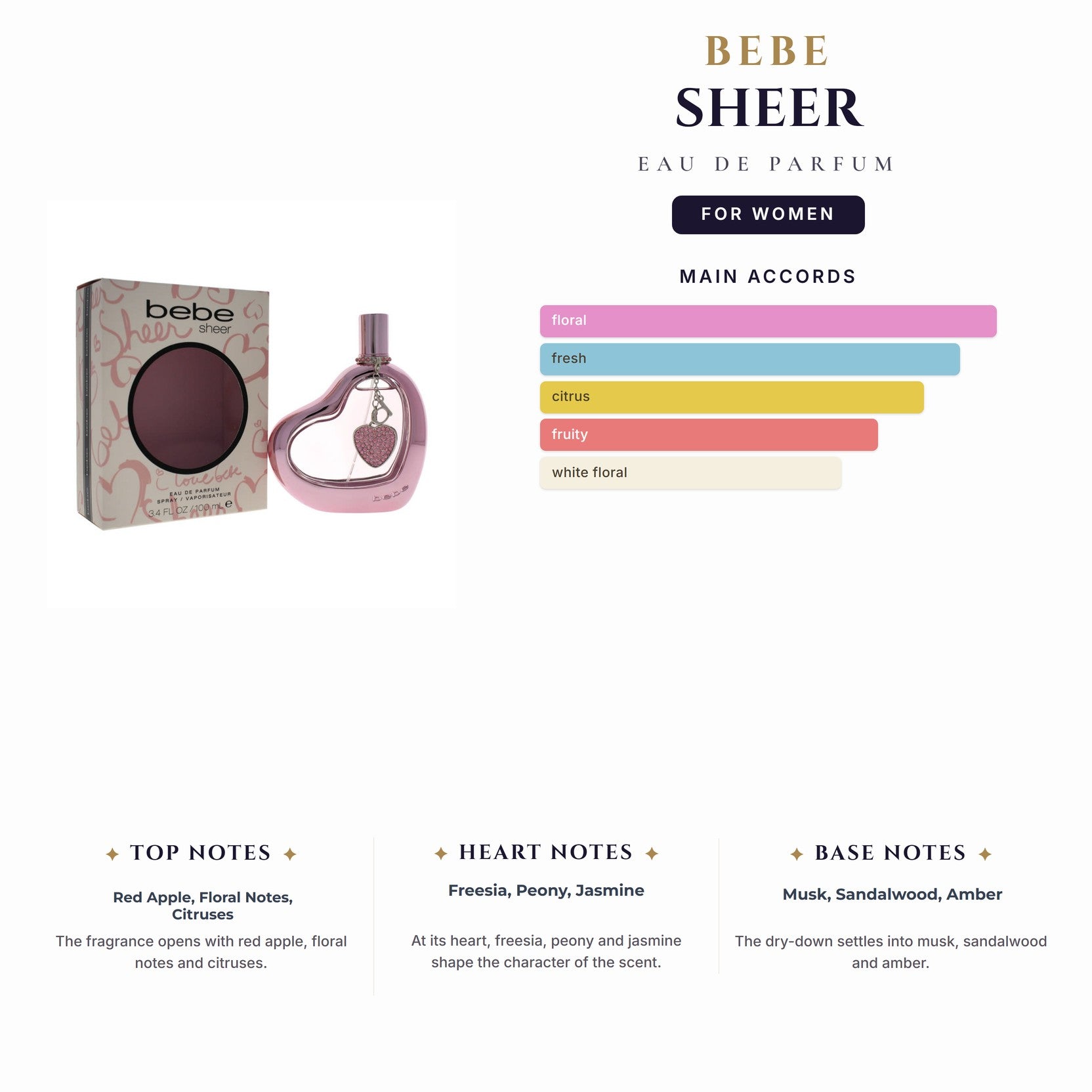 Bebe Sheer 3.4oz EDP Spray for Women