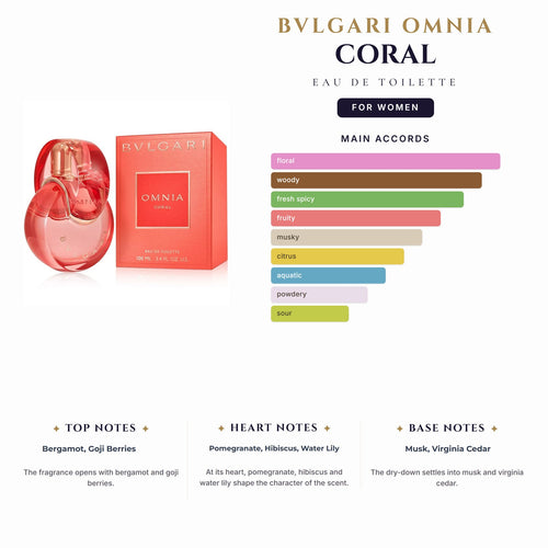 Bvlgari Omnia Coral 3.4oz EDT Spray for Women