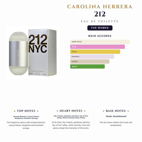 C.Herrera 212 3.4oz EDT Spray for Women