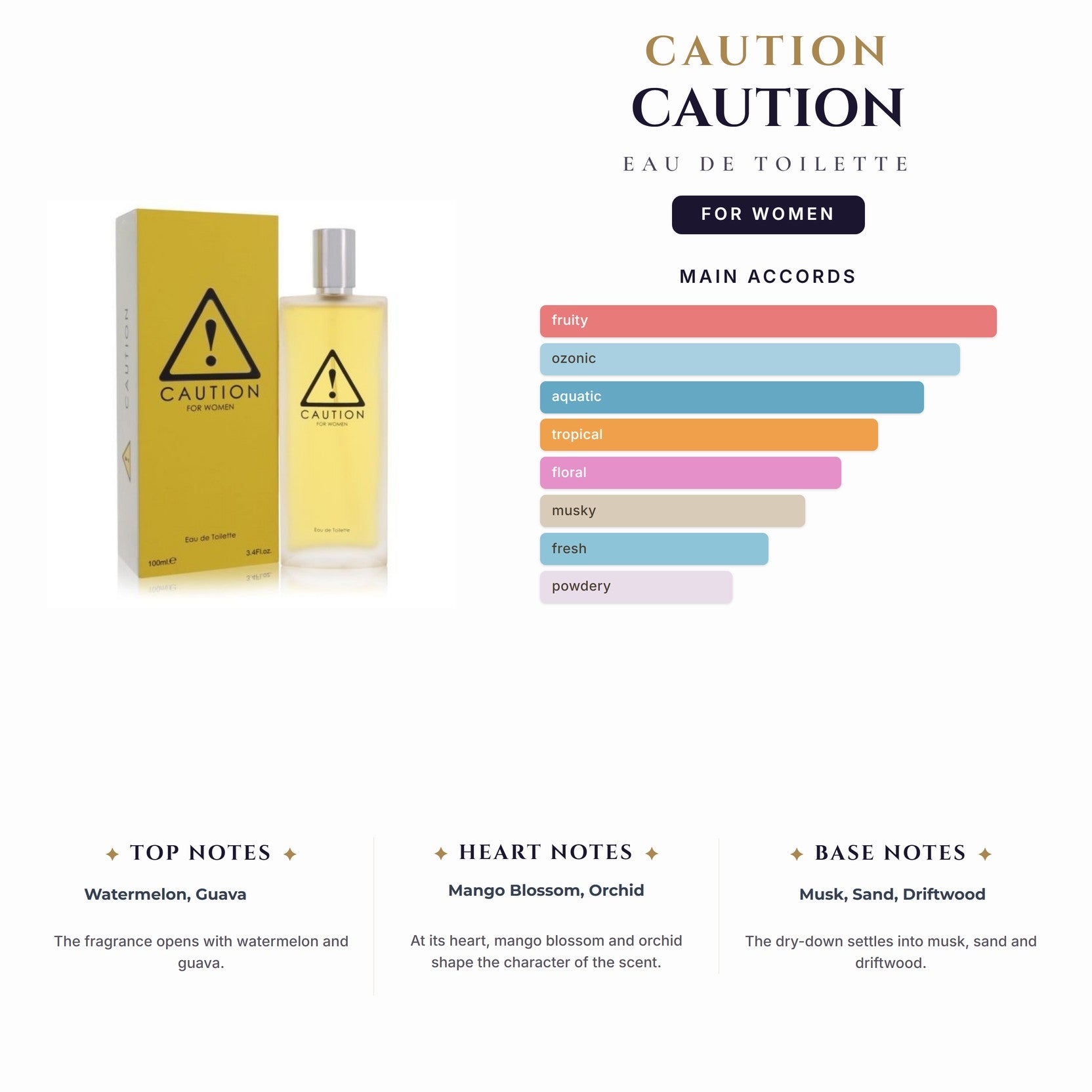 Caution 3.4oz EDT for Women