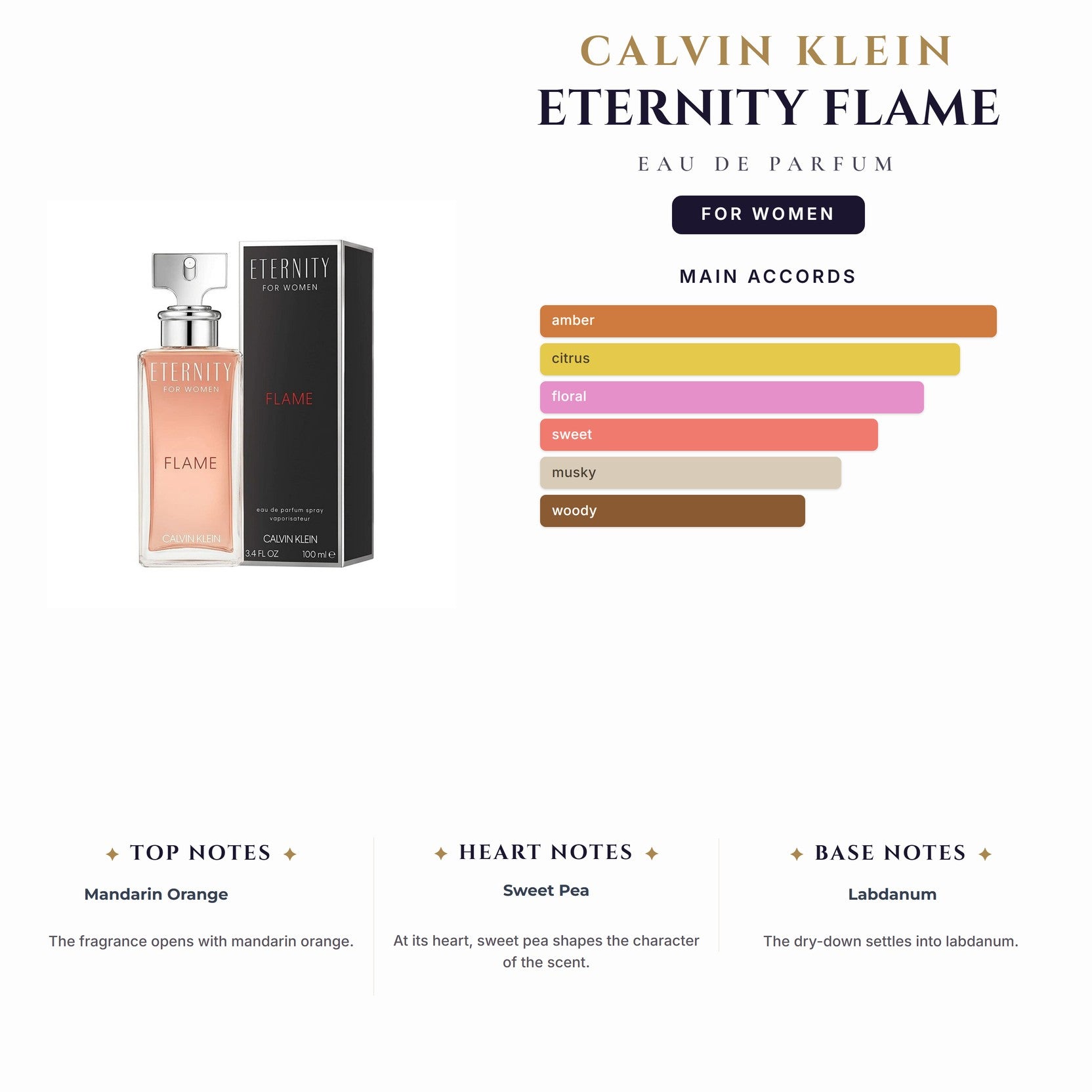 Ck- Eternity Flame 3.4oz EDP Spray for Women